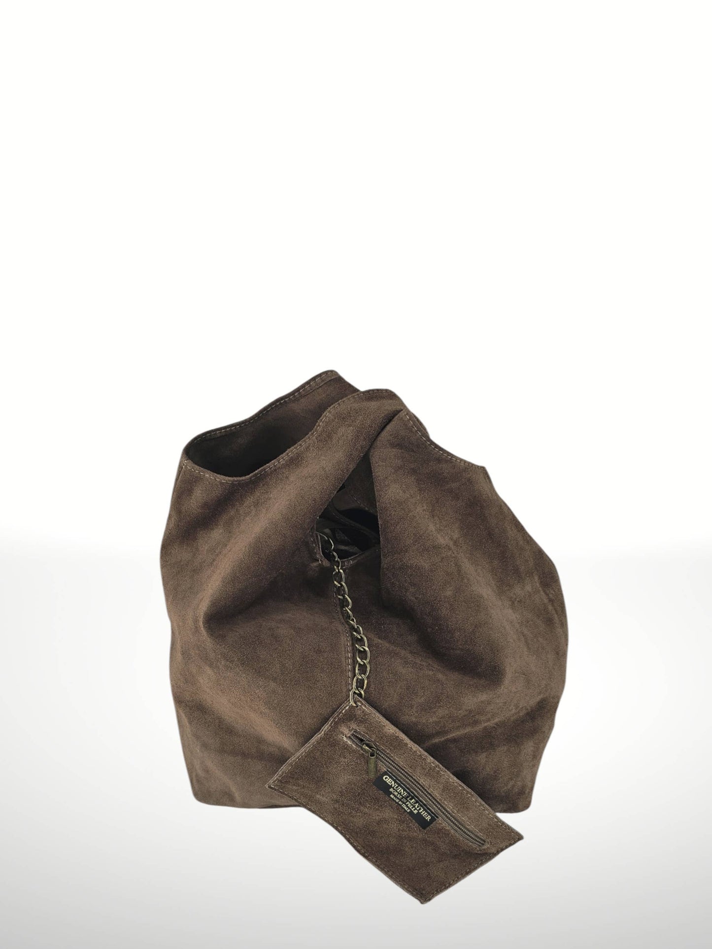 Giannina Suede Shoulder Bag in Taupe