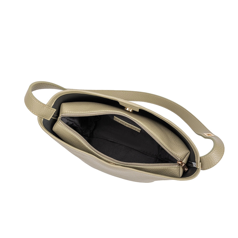 The Irina Recycled Vegan Shoulder Bag in Sage