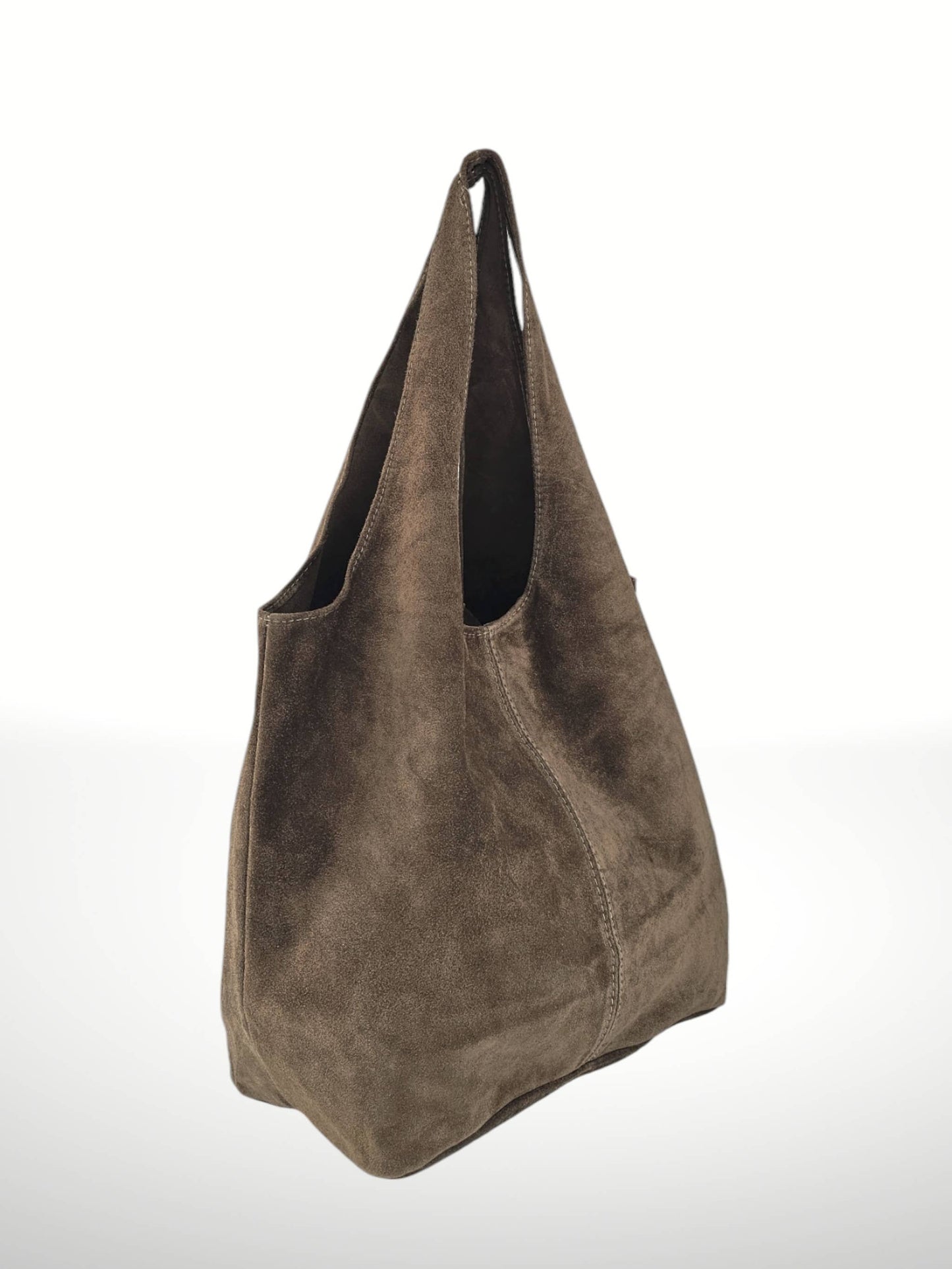 Giannina Suede Shoulder Bag in Taupe