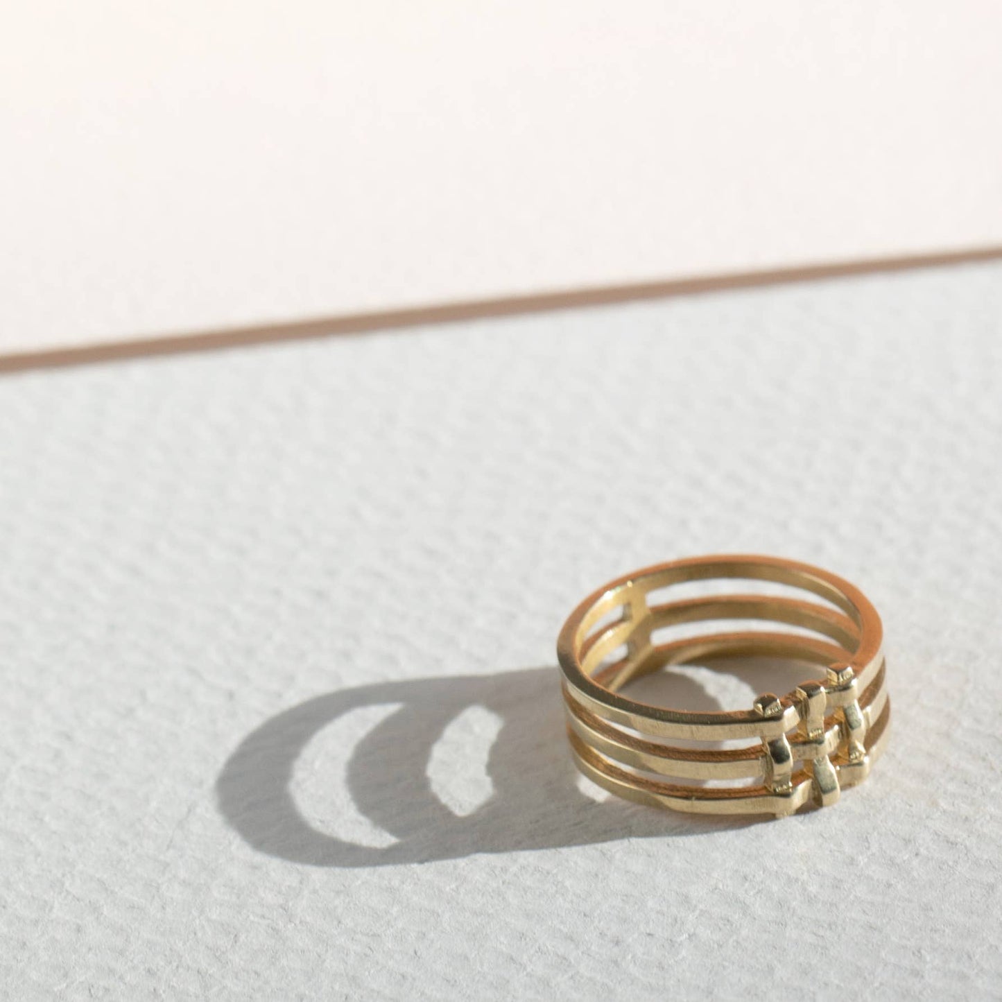 Crosshatch Ring Brass