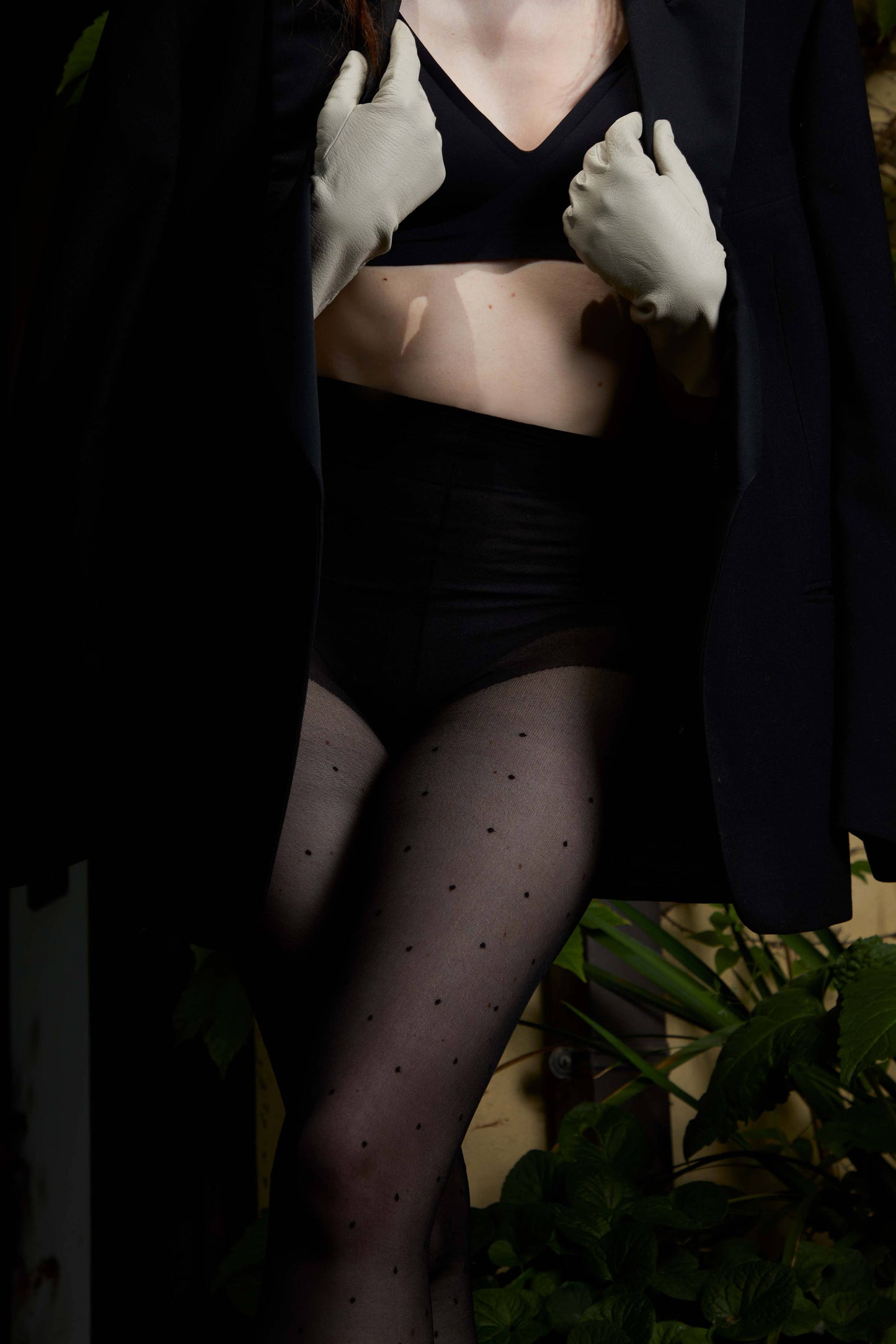 Polka Dot Tights in Black