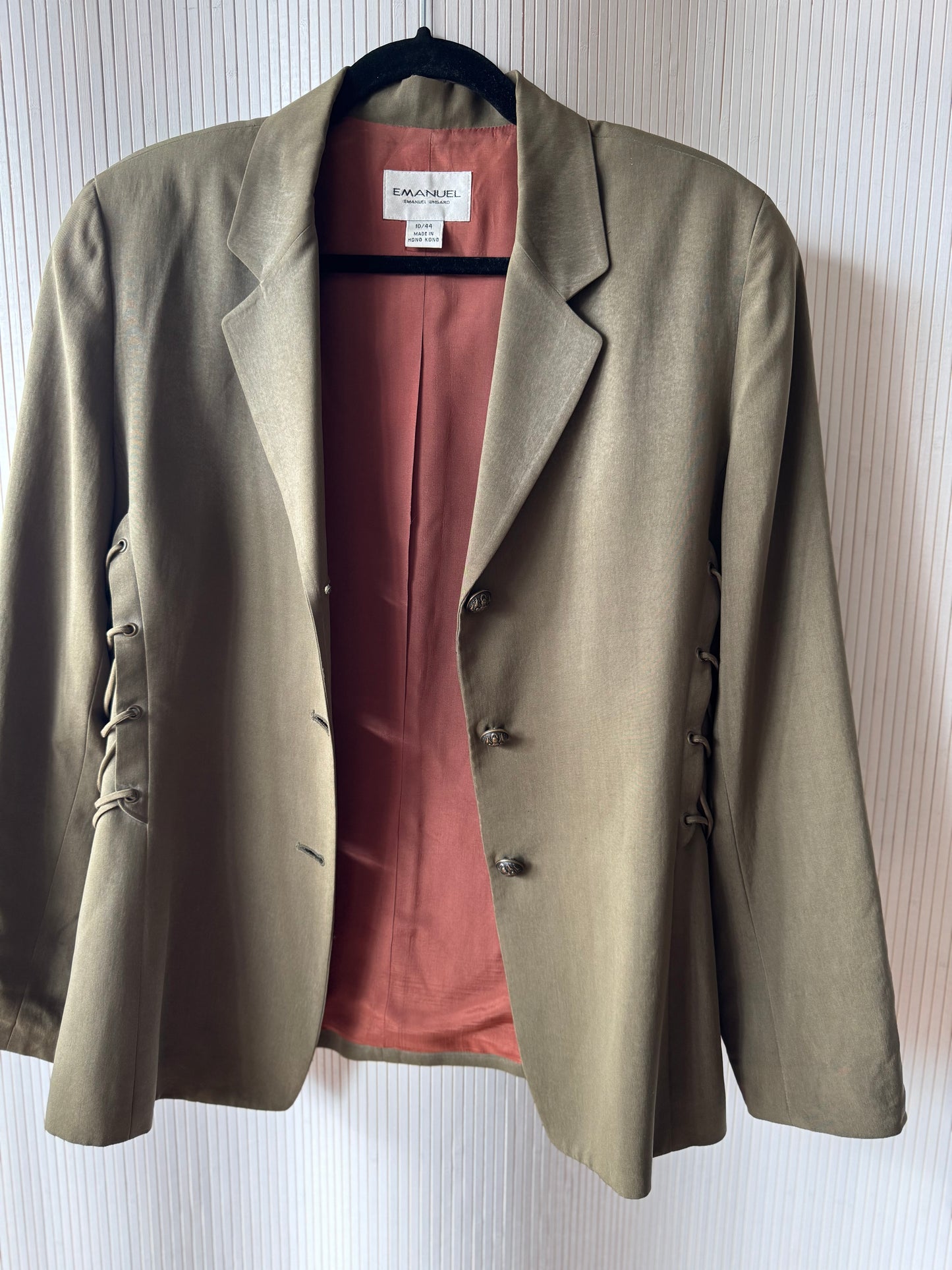 Vintage 1980s Emanuel Ungaro 100% Silk Military Jacket