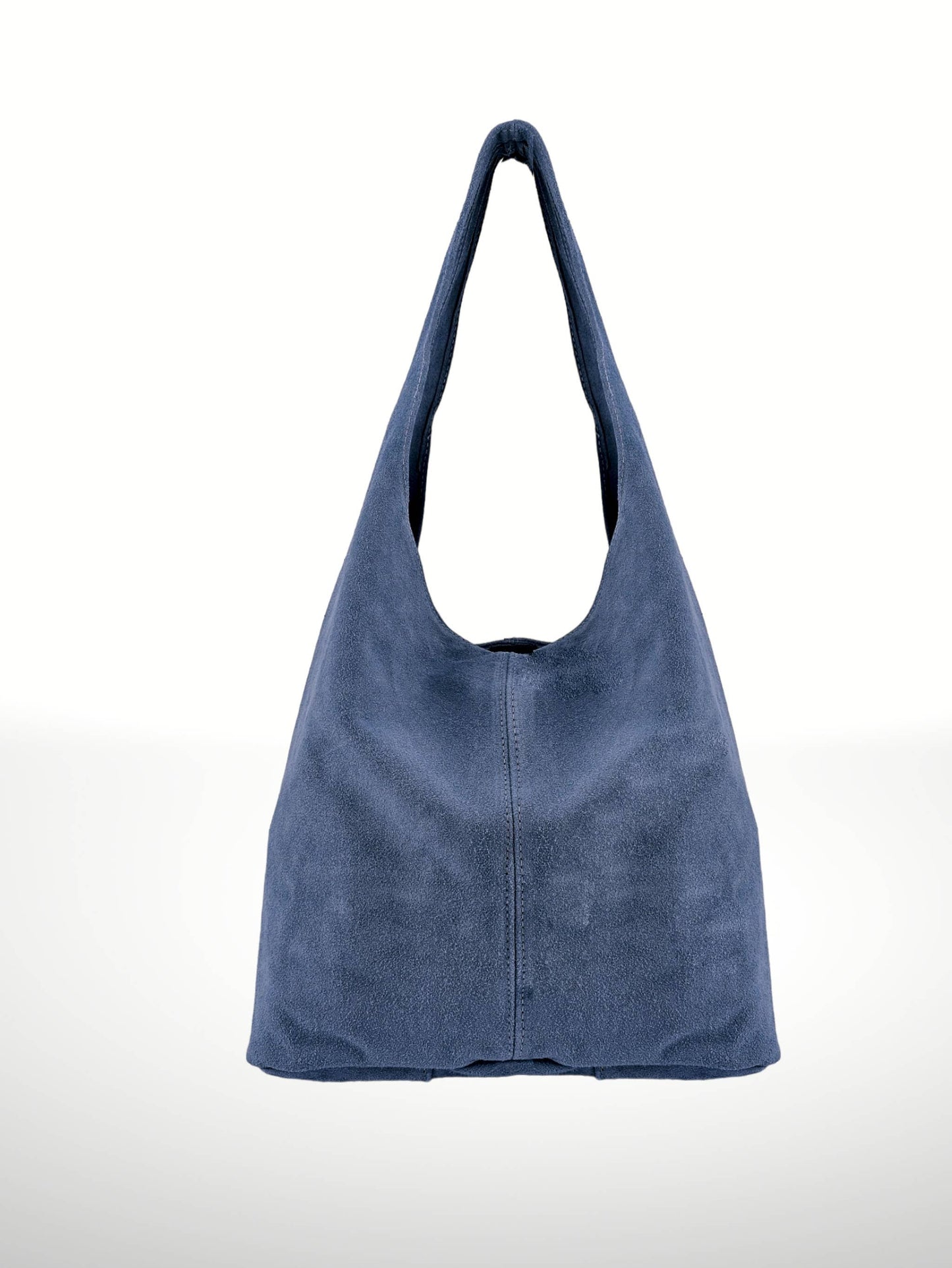 The Silvia Suede Bag in Denim blue