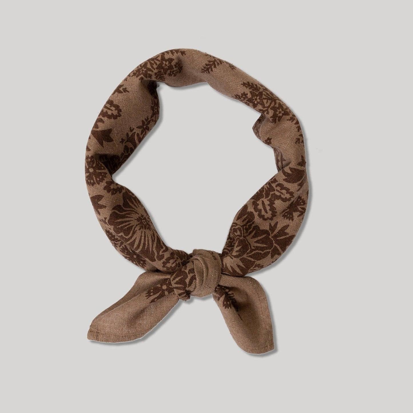 Natural Dye Silk Bandana in Brazil Nut Brown