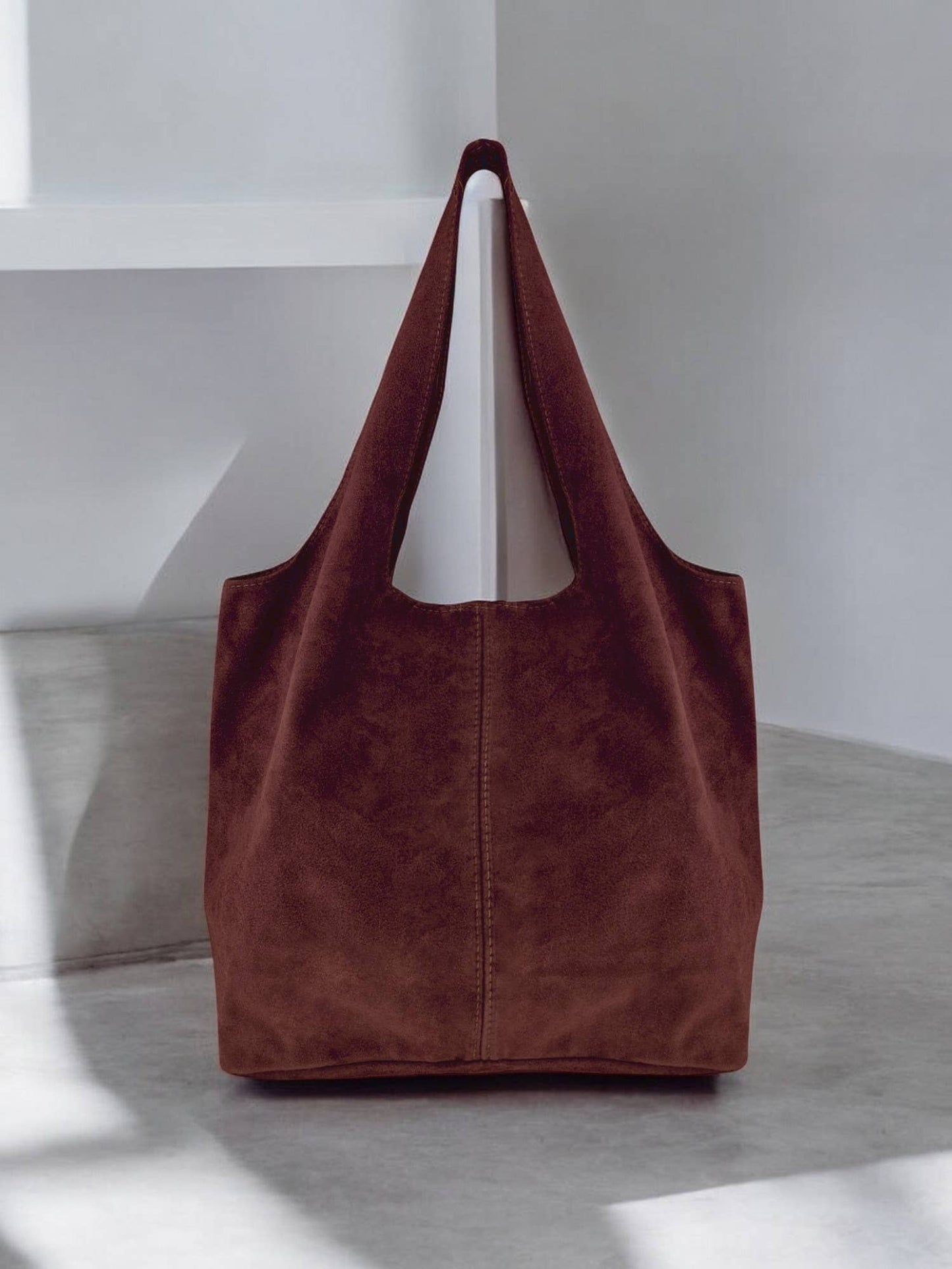 Giannina Suede Shoulder Bag in Pomegranate