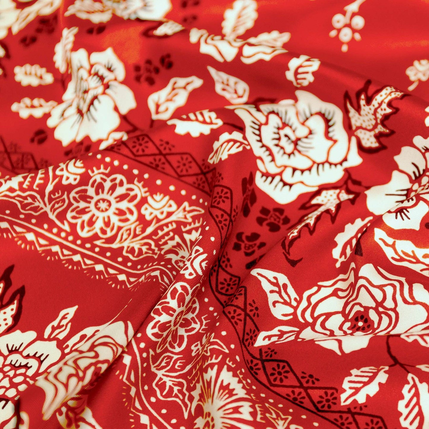 Silk Twill Scarf in Rosey Hot Red