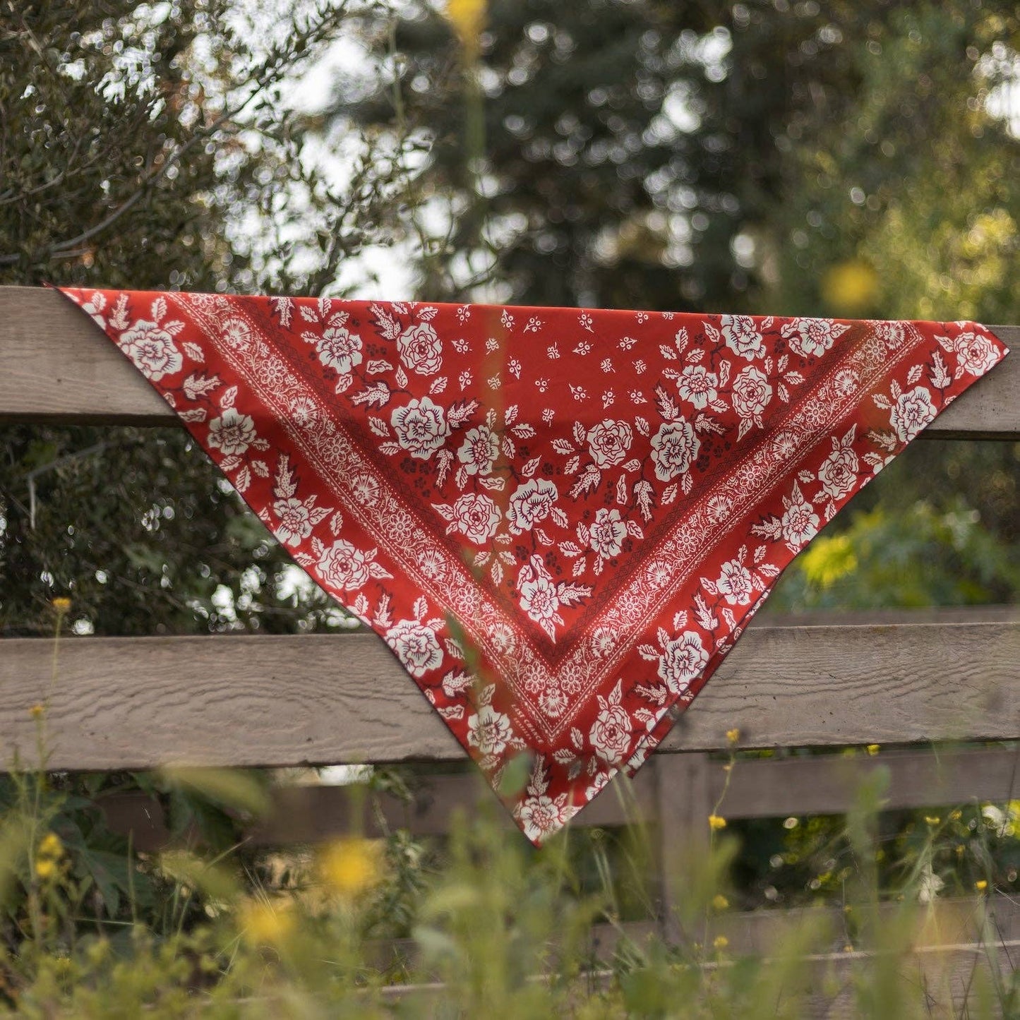 Silk Twill Scarf in Rosey Hot Red