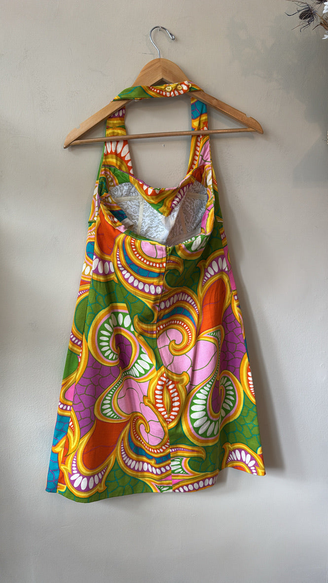 1960's Psychedelic Mia Mod Paisley Mini Dress