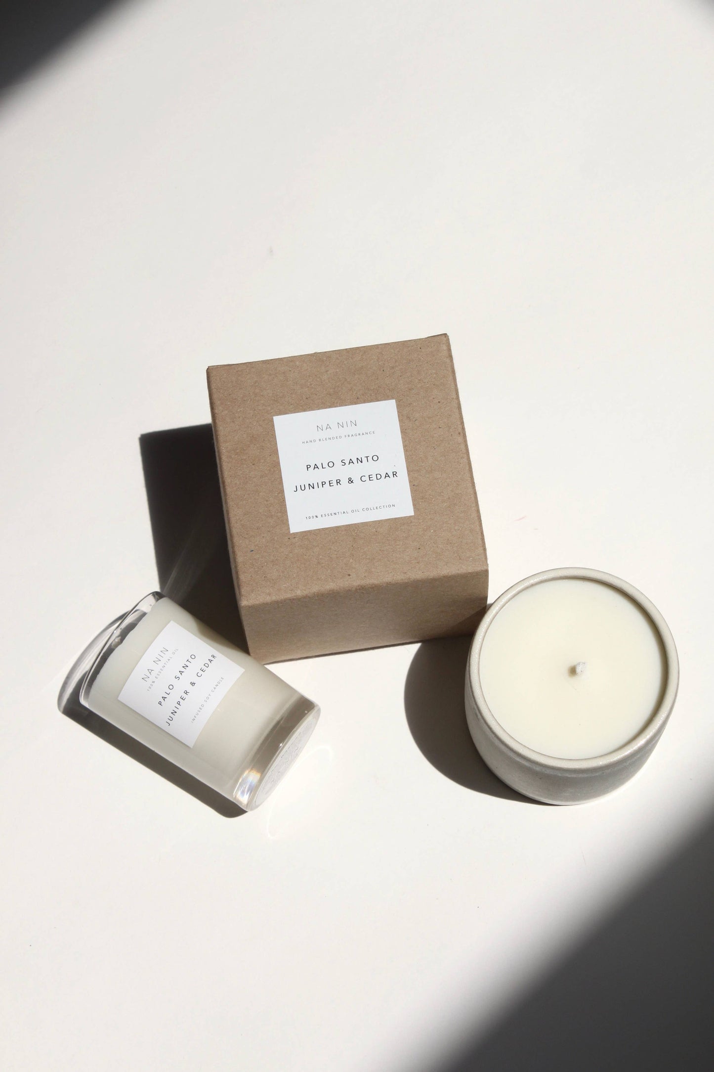 Palo Santo, Juniper, & Cedarwood Soy Candle by NA NIN / 8 oz