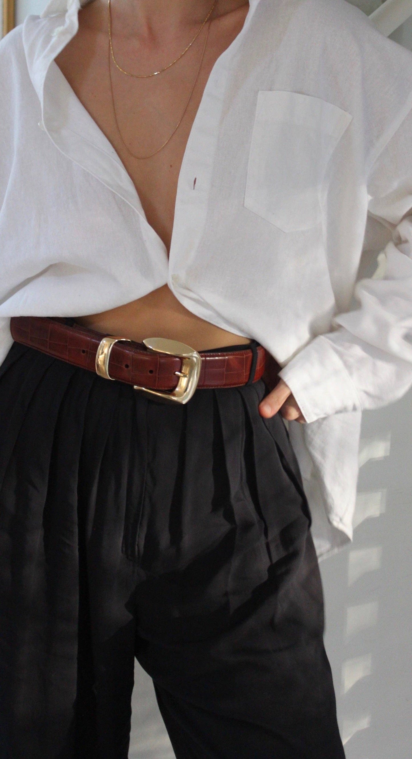 Delaney Belt by NA NIN in Brown