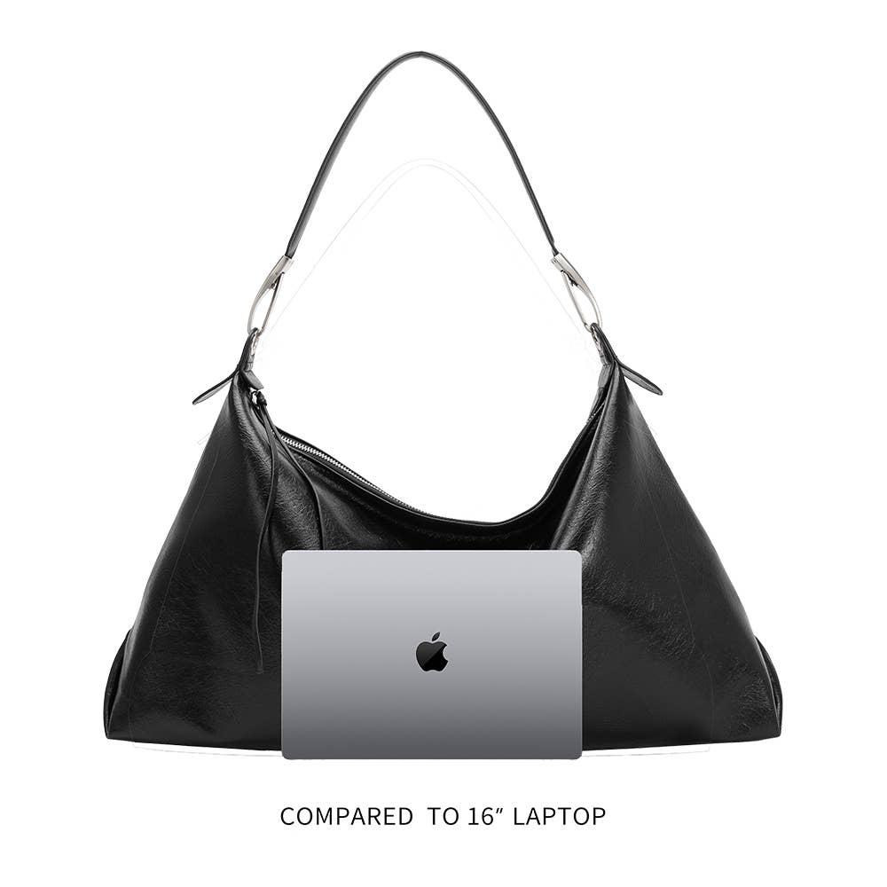 Charlie Recycled Vegan Shoulder Bag in Espresso