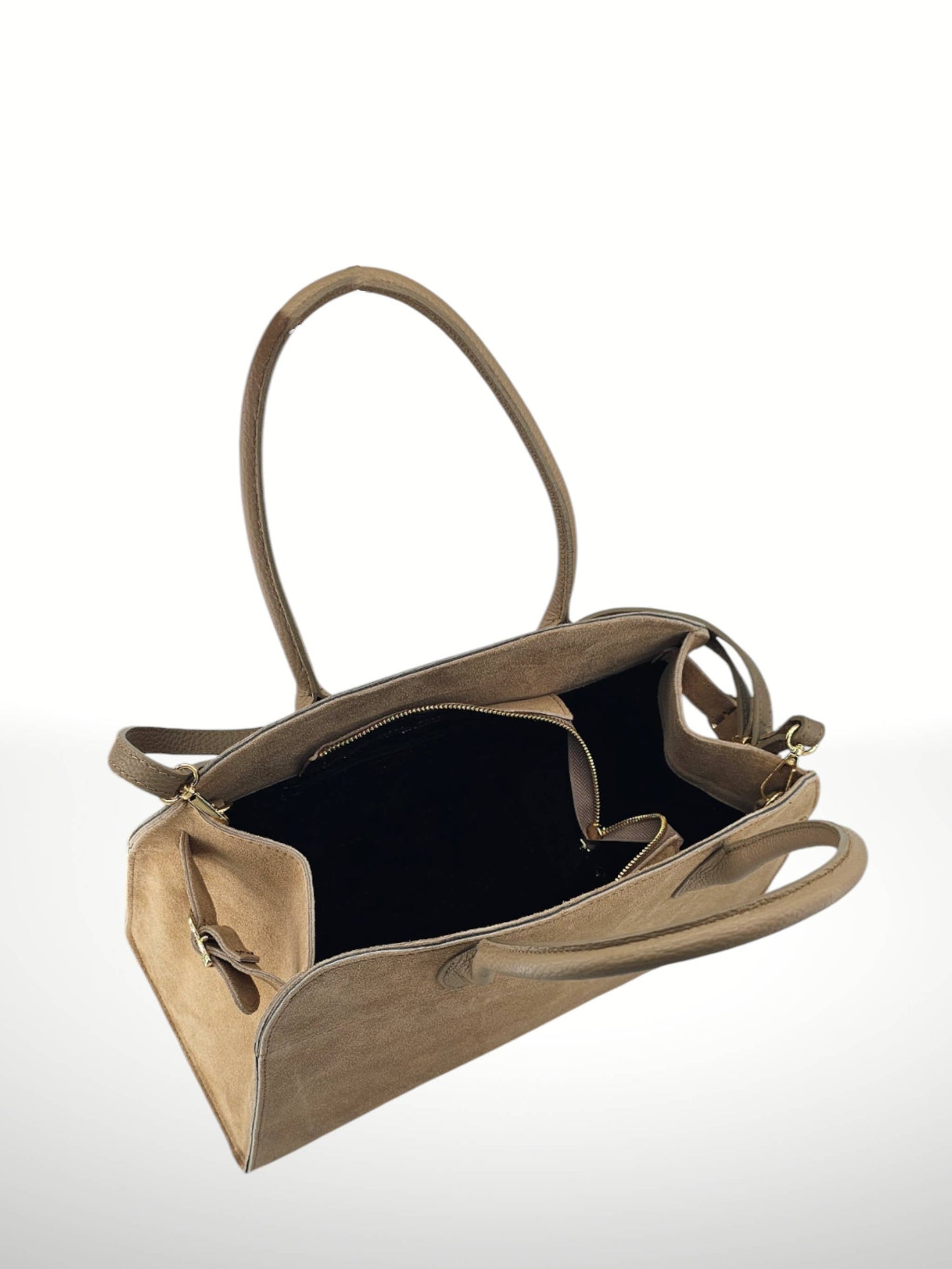 Ismenia Suede Bag in Beige