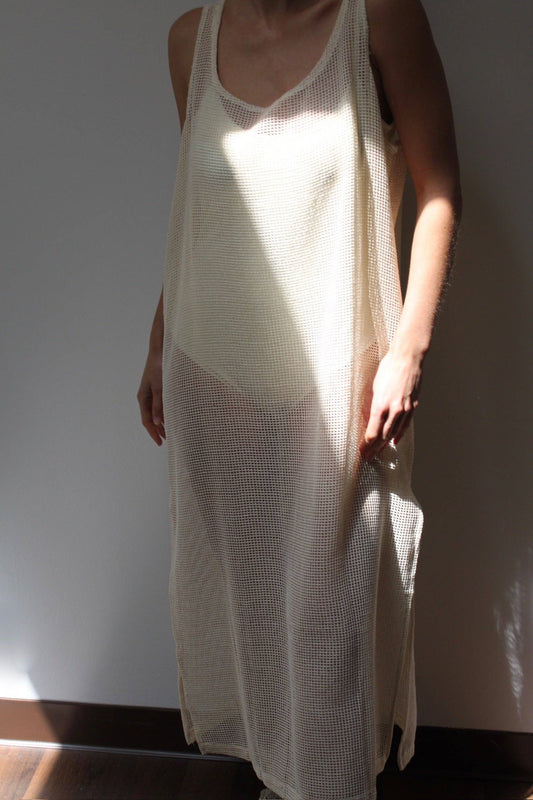 The Marni Netted Cotton Dress in Ecru