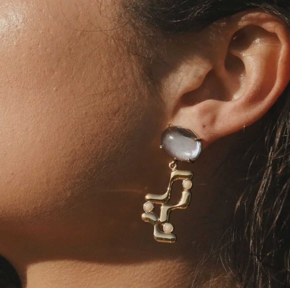 The Halsted Earrings in Sea Blue