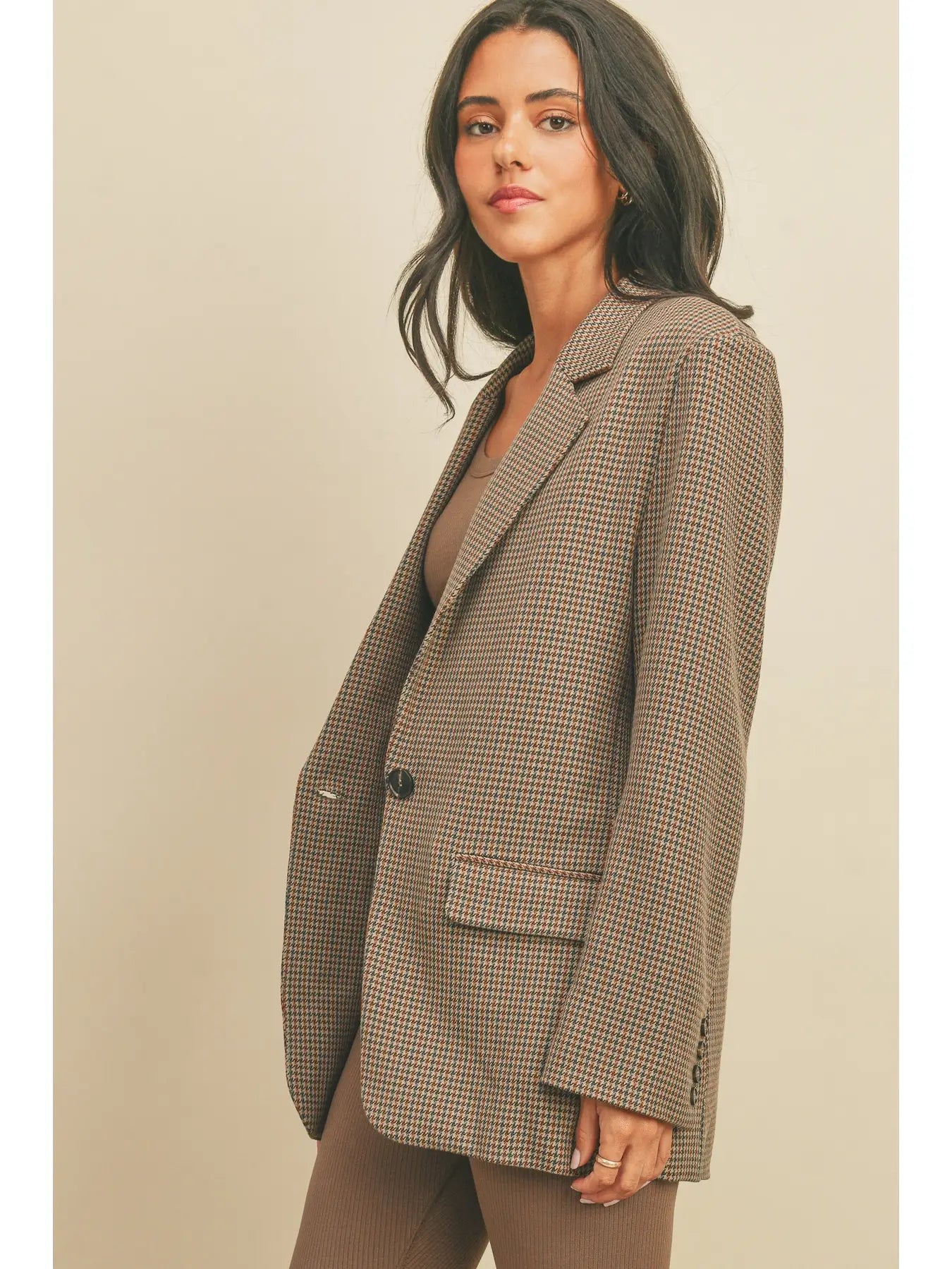 The Diane Houndstooth Oversized Blazer