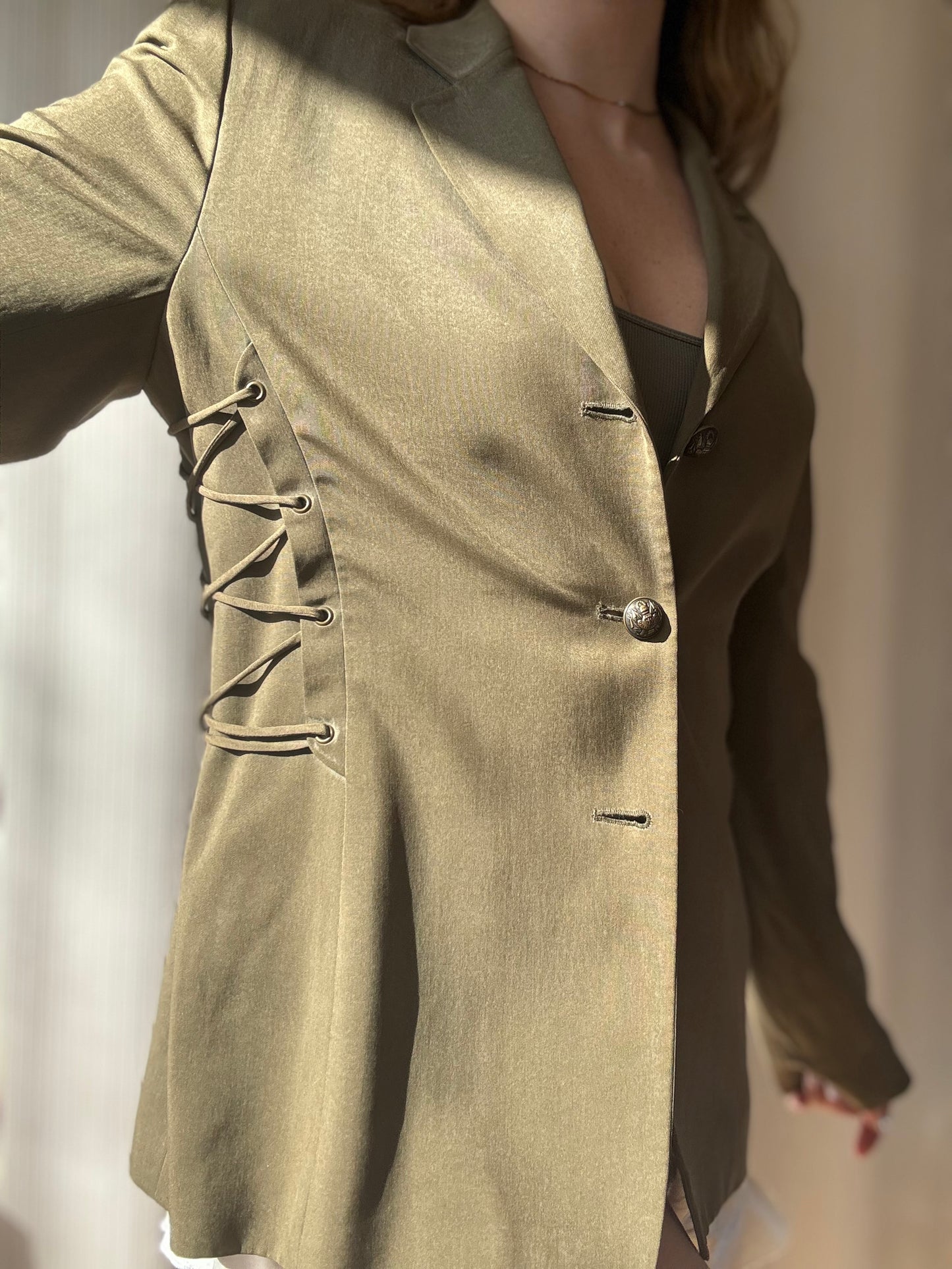 Vintage 1980s Emanuel Ungaro 100% Silk Military Jacket