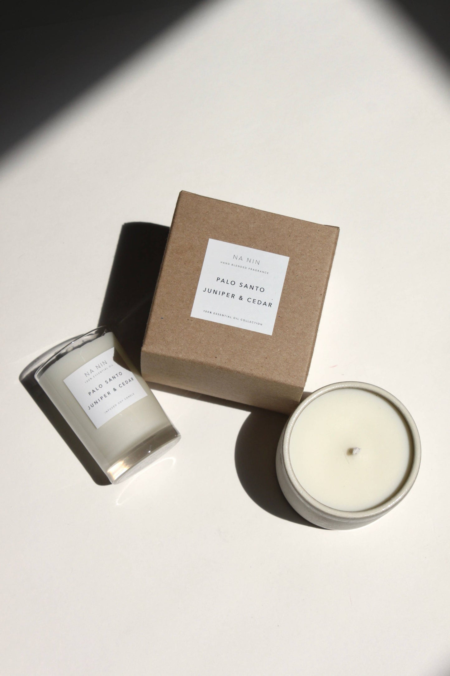 Palo Santo, Juniper, & Cedarwood Soy Candle by NA NIN / 8 oz