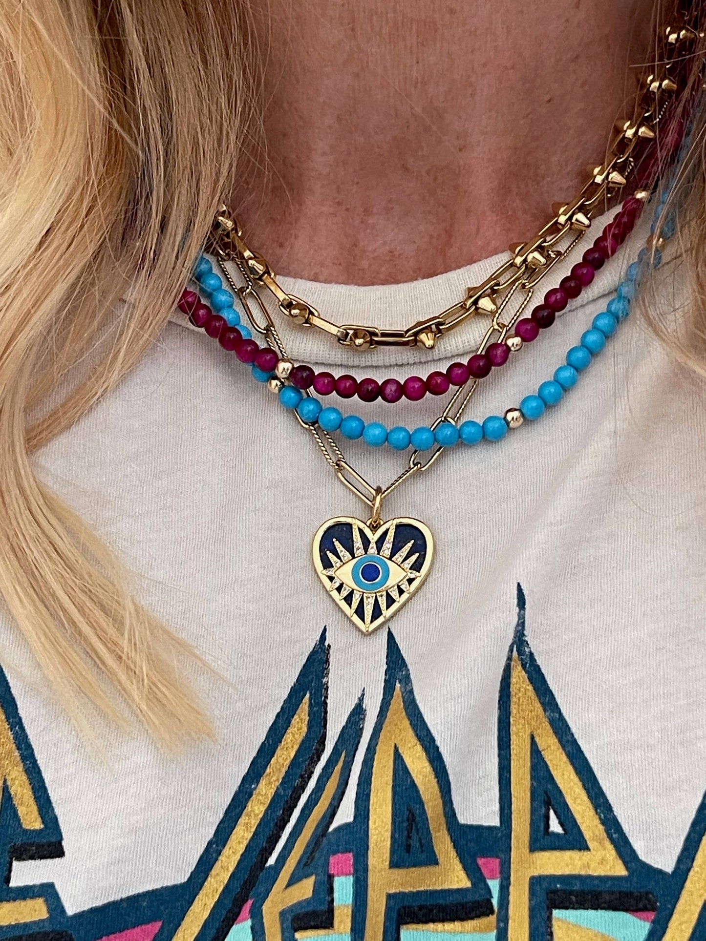 The Alexandrine Necklace in Pink Zebra Jasper