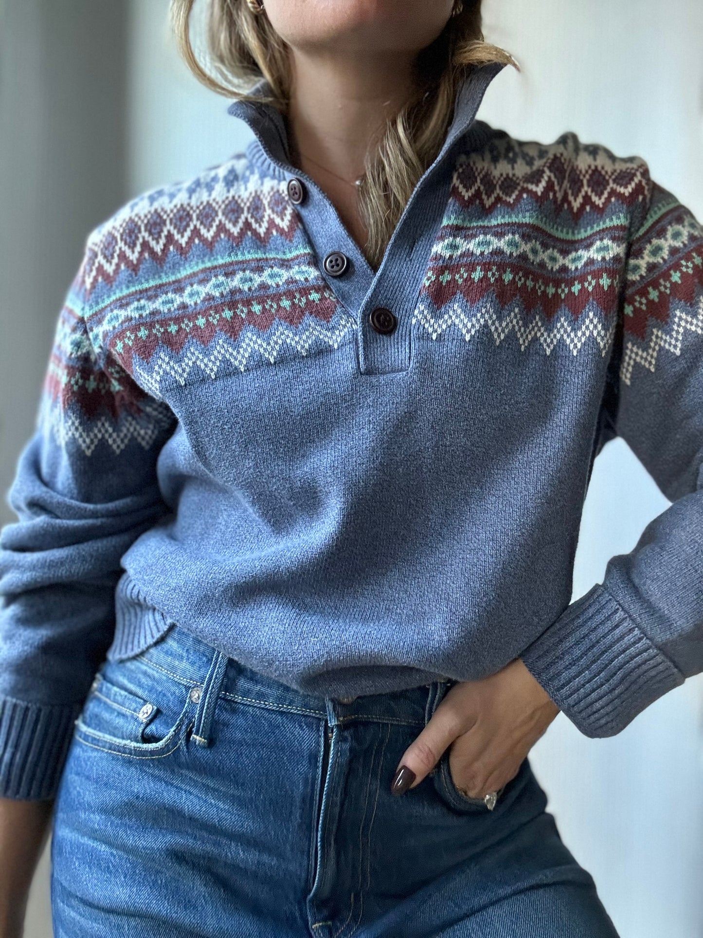 Vintage IZOD Henley Sweater