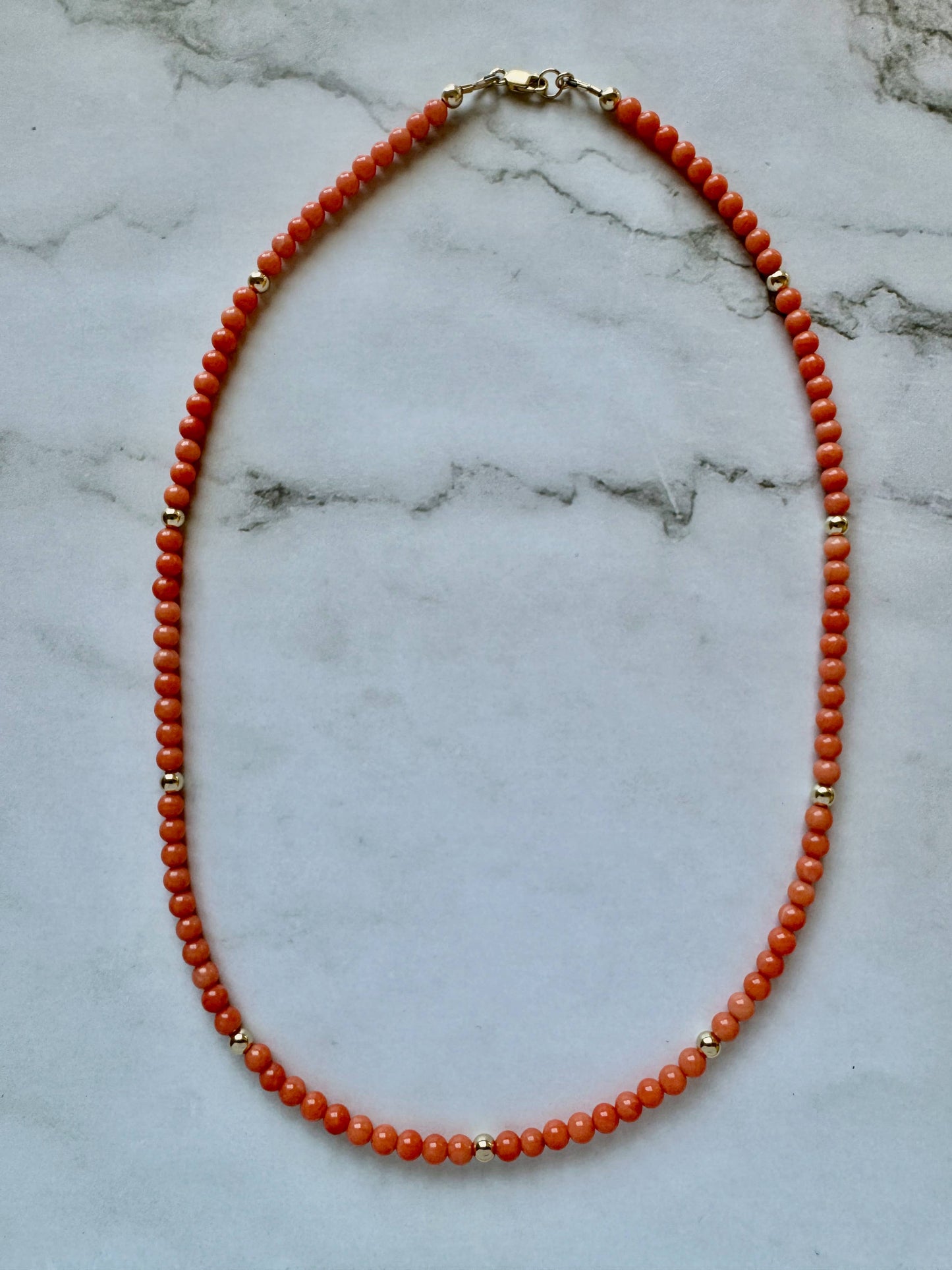 Alexandrine Necklace in Light Orange Coral