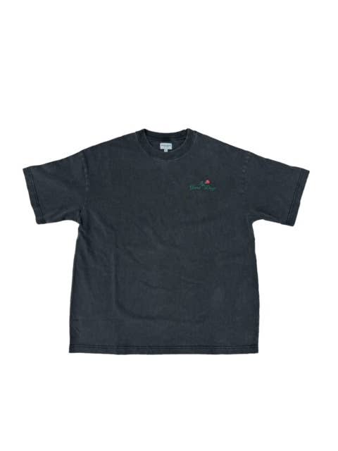 Good Days Rose Retro Oversized Tee in Faded Black