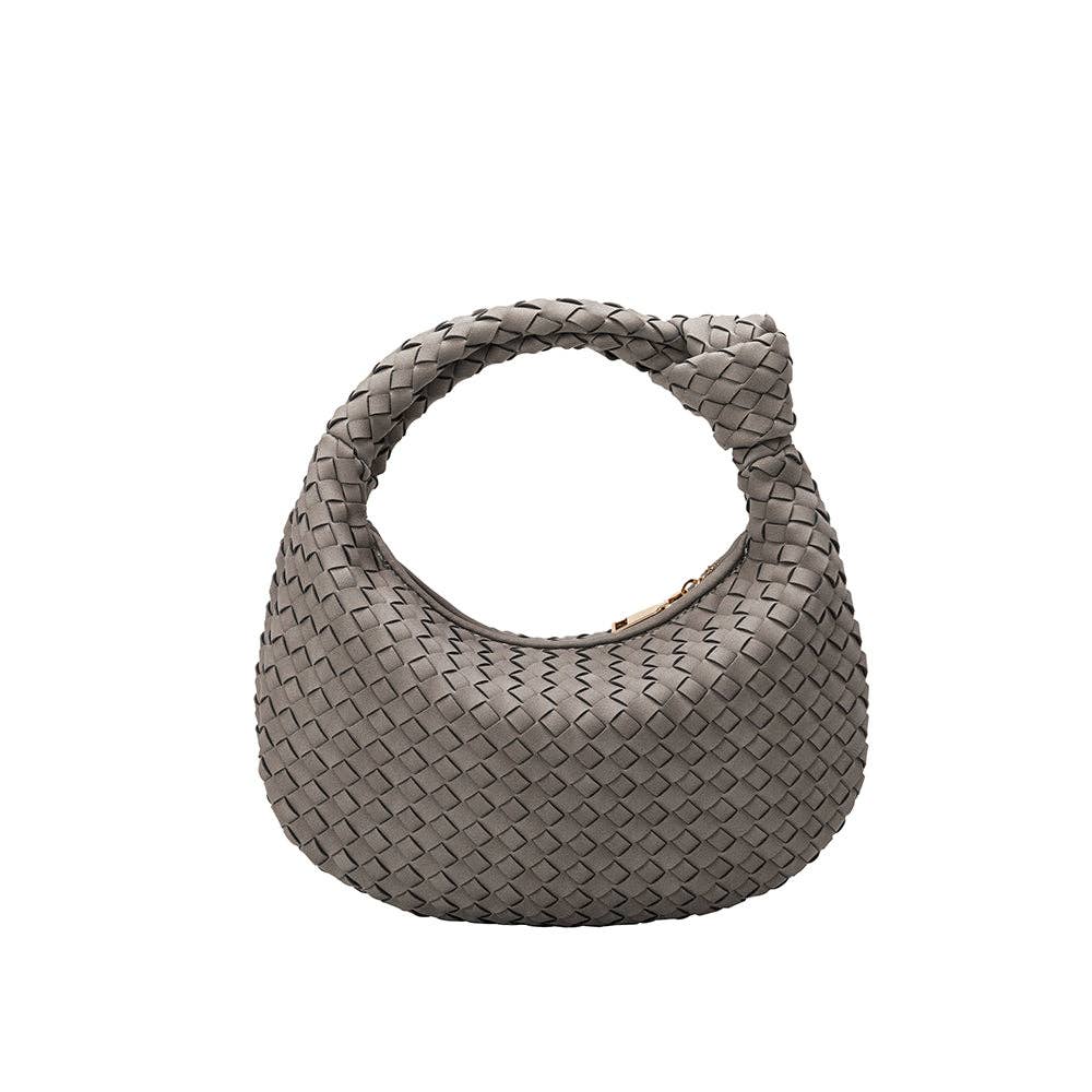 The Drew Vegan Leather Suede Bag in Storm