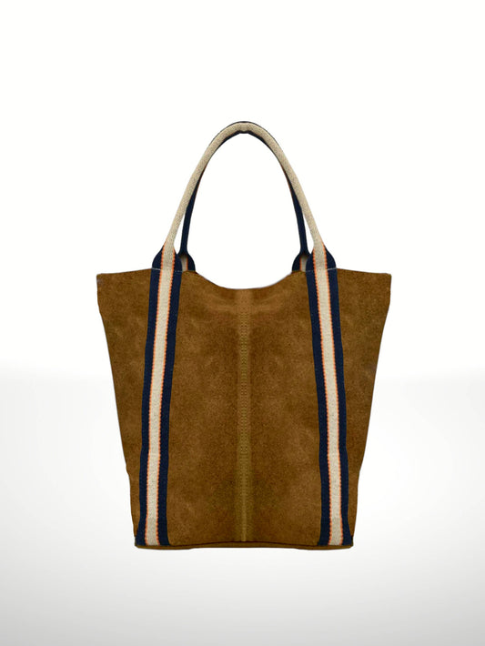 Melody Suede Leather Tote Bag in Leather