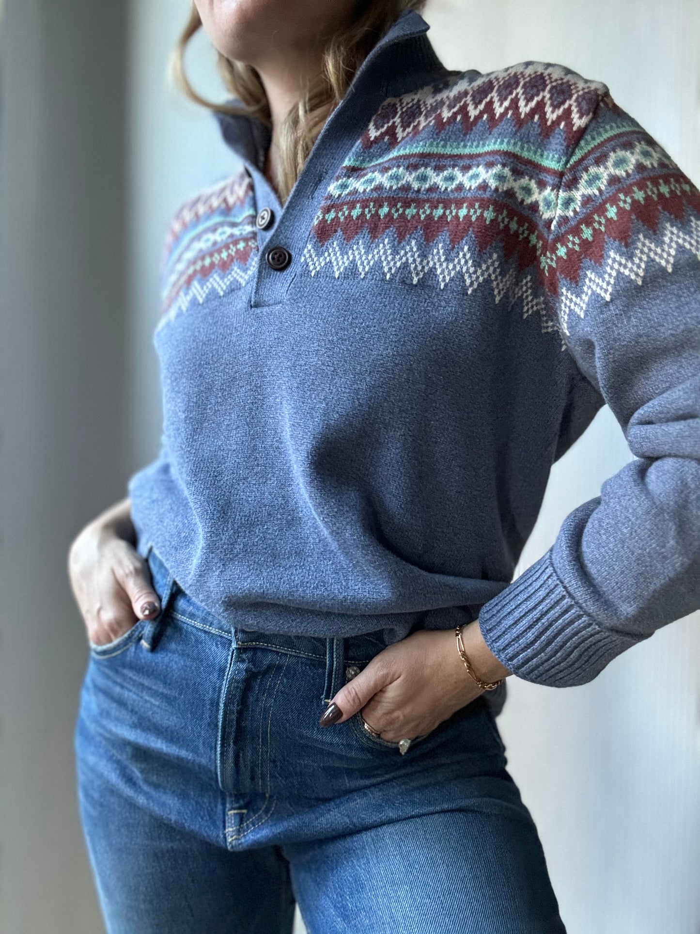 Vintage IZOD Henley Sweater
