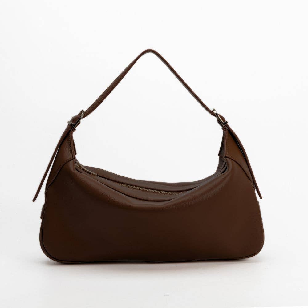 The Nicolette Recycled Vegan Shoulder Bag in Espresso