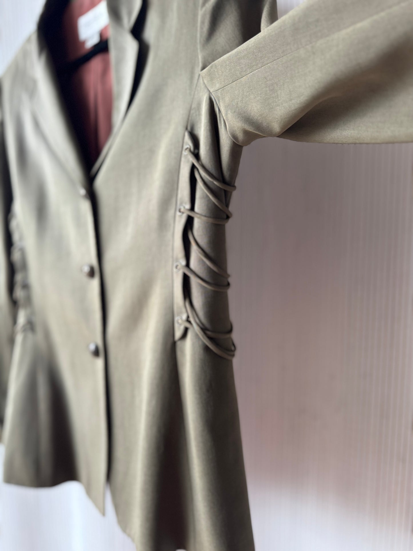 Vintage 1980s Emanuel Ungaro 100% Silk Military Jacket