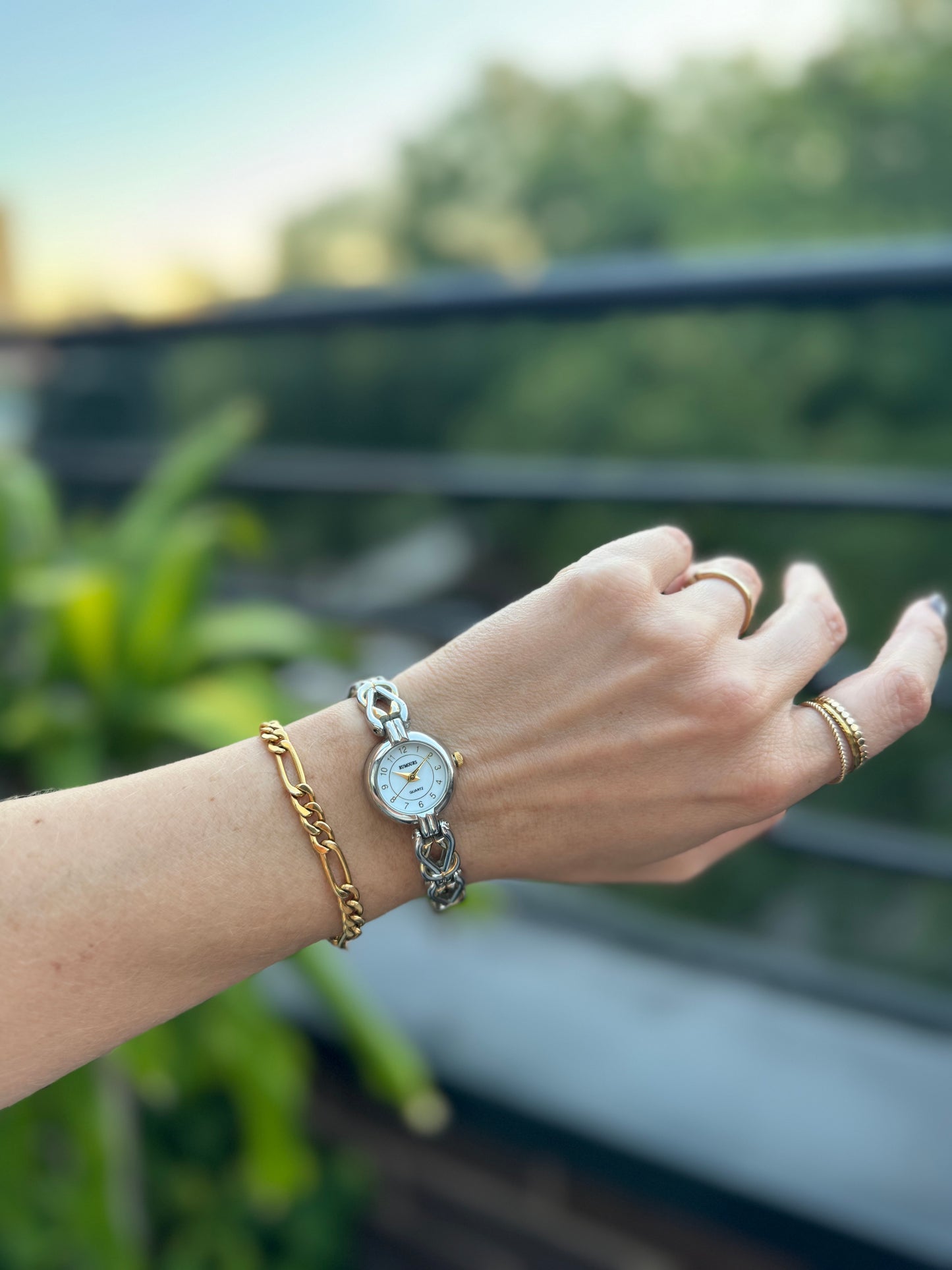 Vintage Rumours silver and gold dainty watch