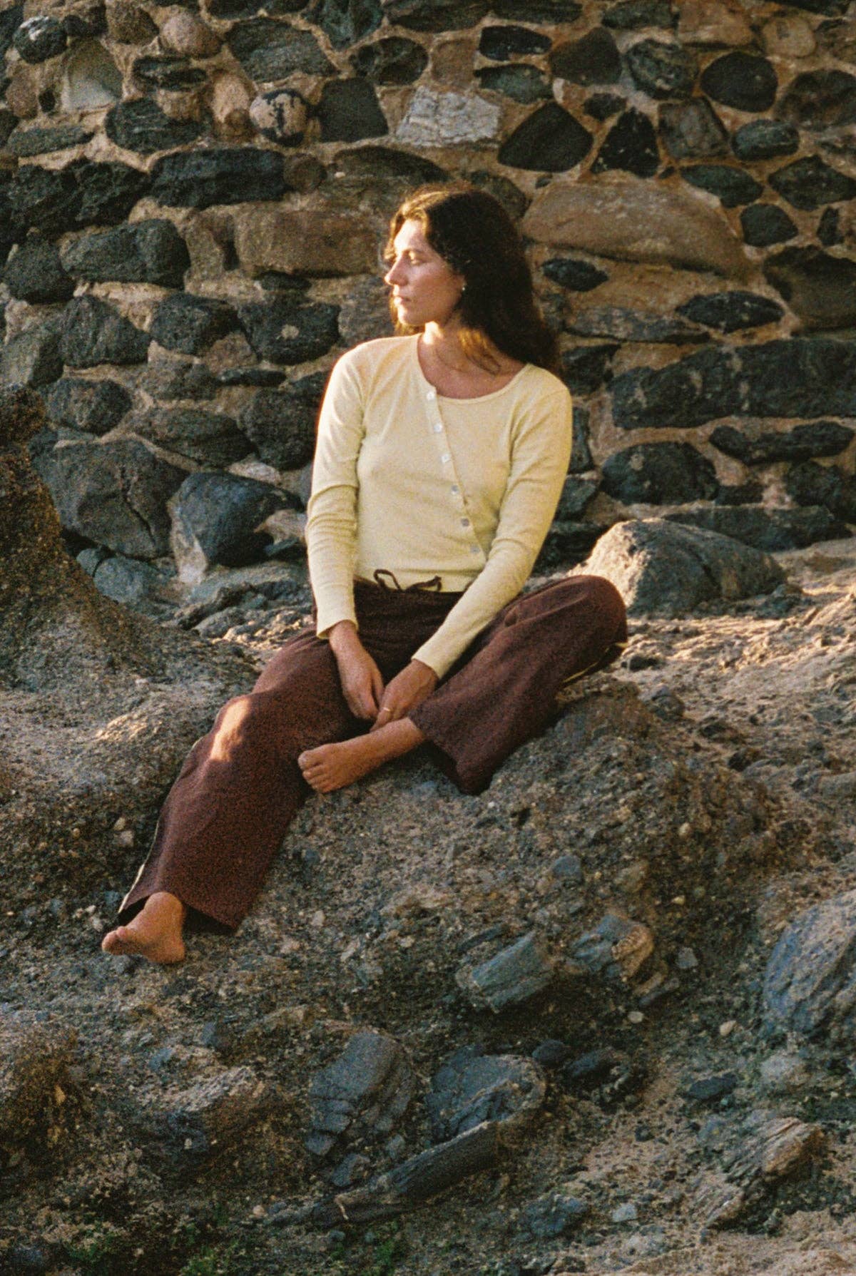 Organic Slant Cardi in Lime