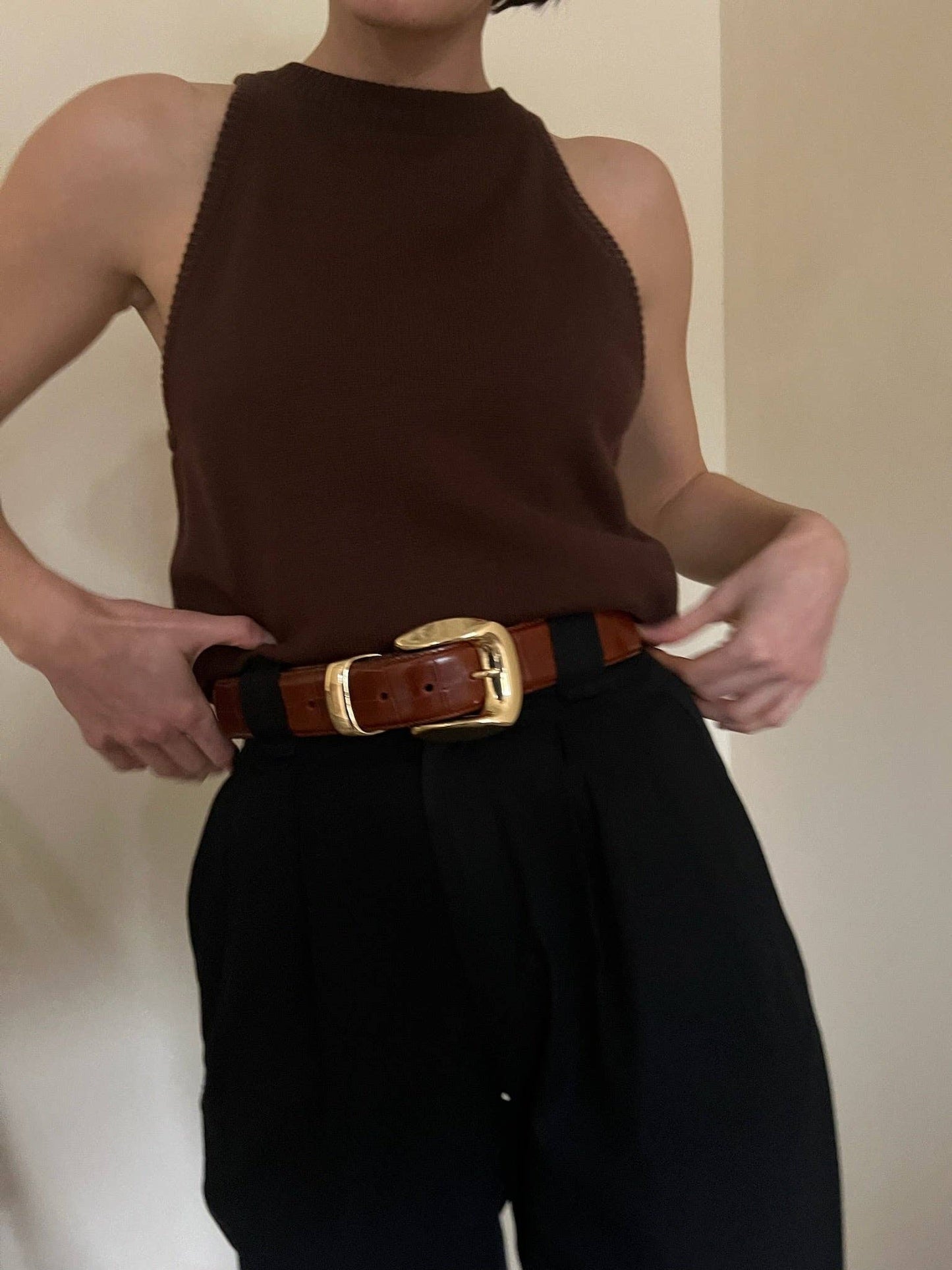 Delaney Belt by NA NIN in Brown