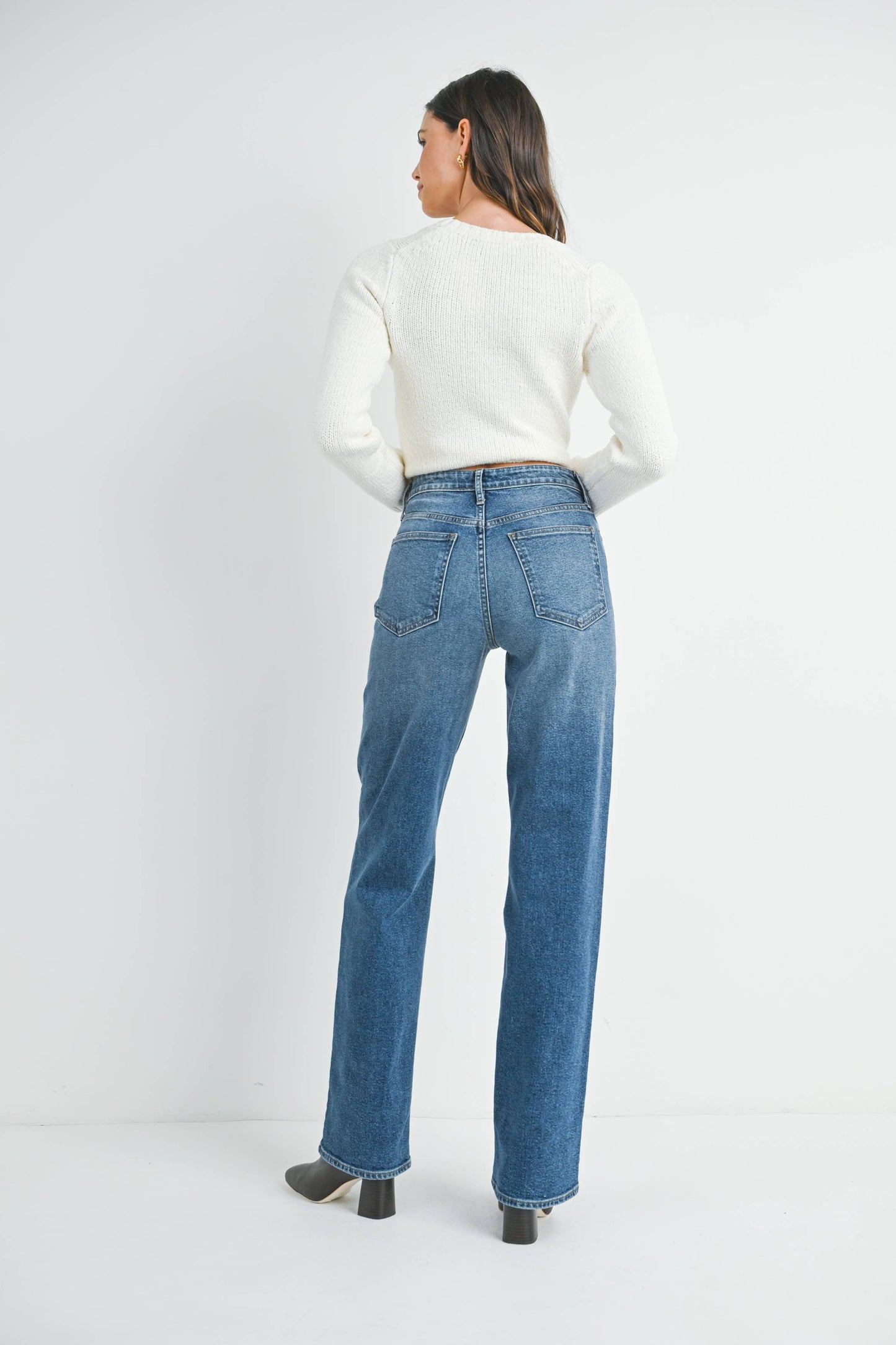Just Black Denim High Waist Dark Wash Straight