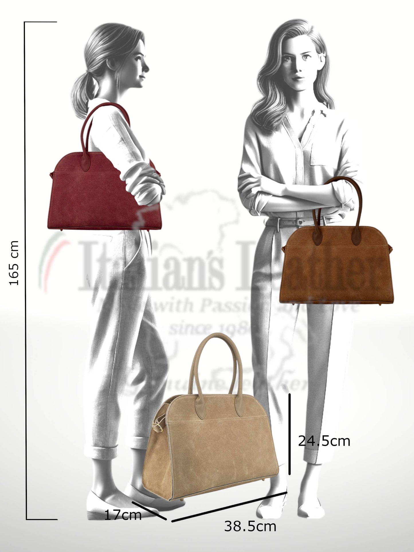 Ismenia Suede Bag in Classic Brown