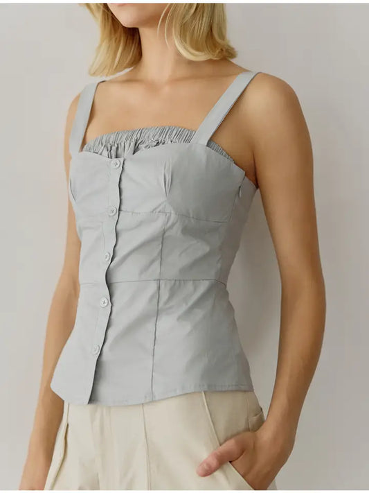 The Diana Top in Cloud Blue