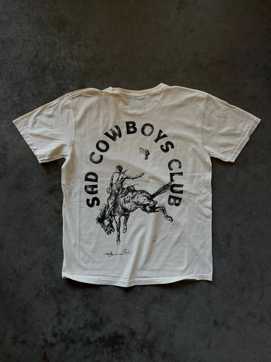 Back in Stock: Sad Cowboys Club Tee in Natural White