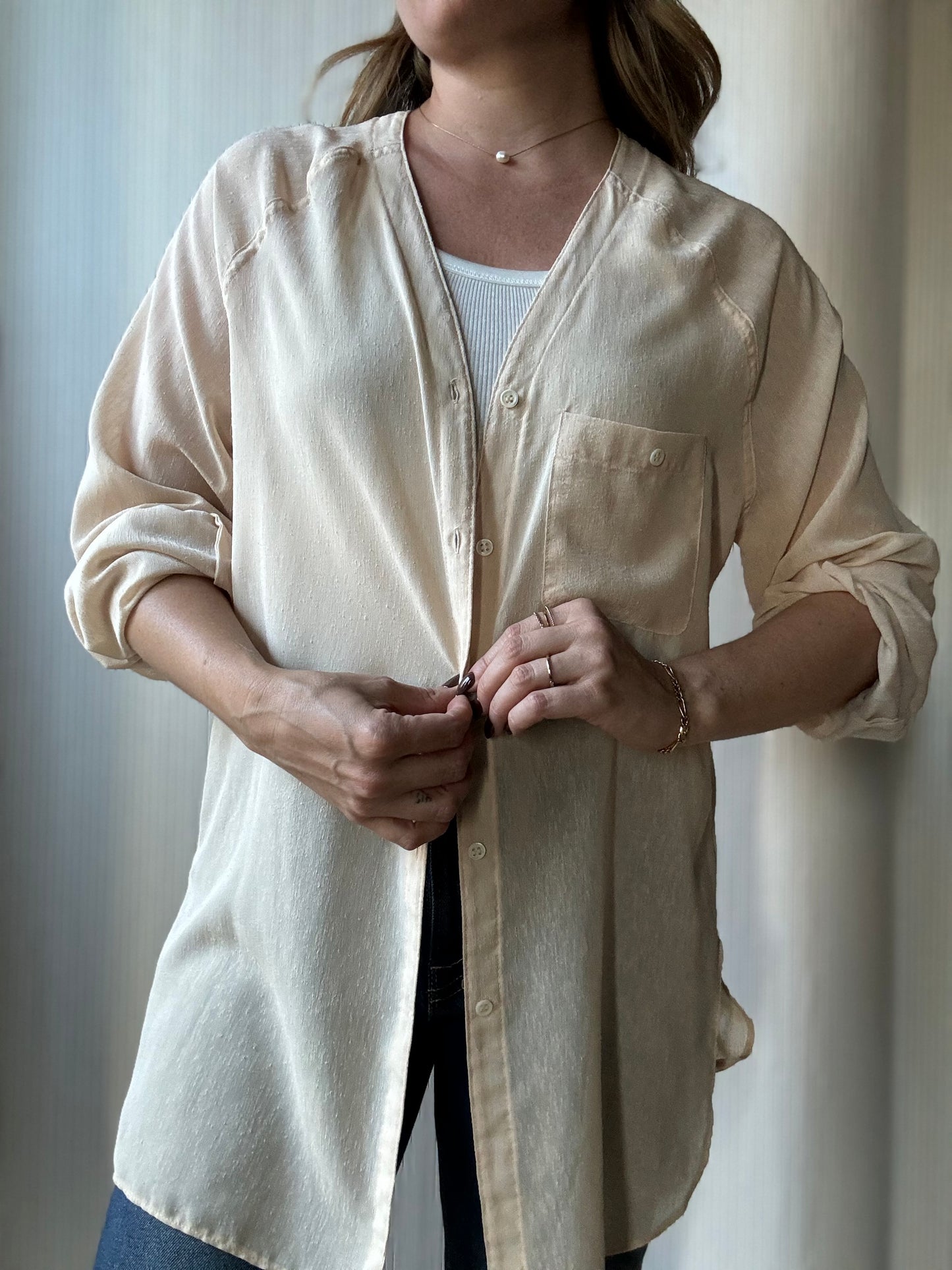 Vintage semi sheer button up