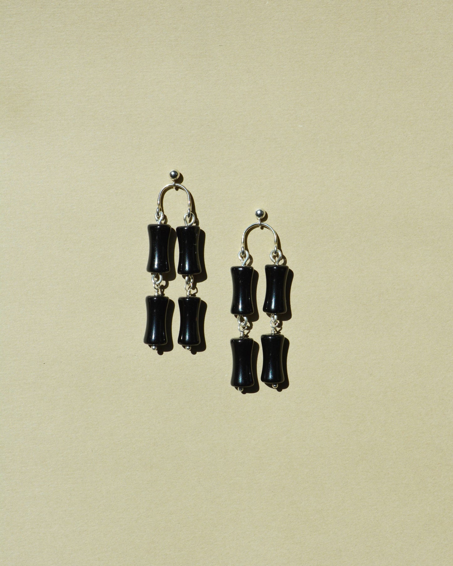 Onyx Bamboo Dangles