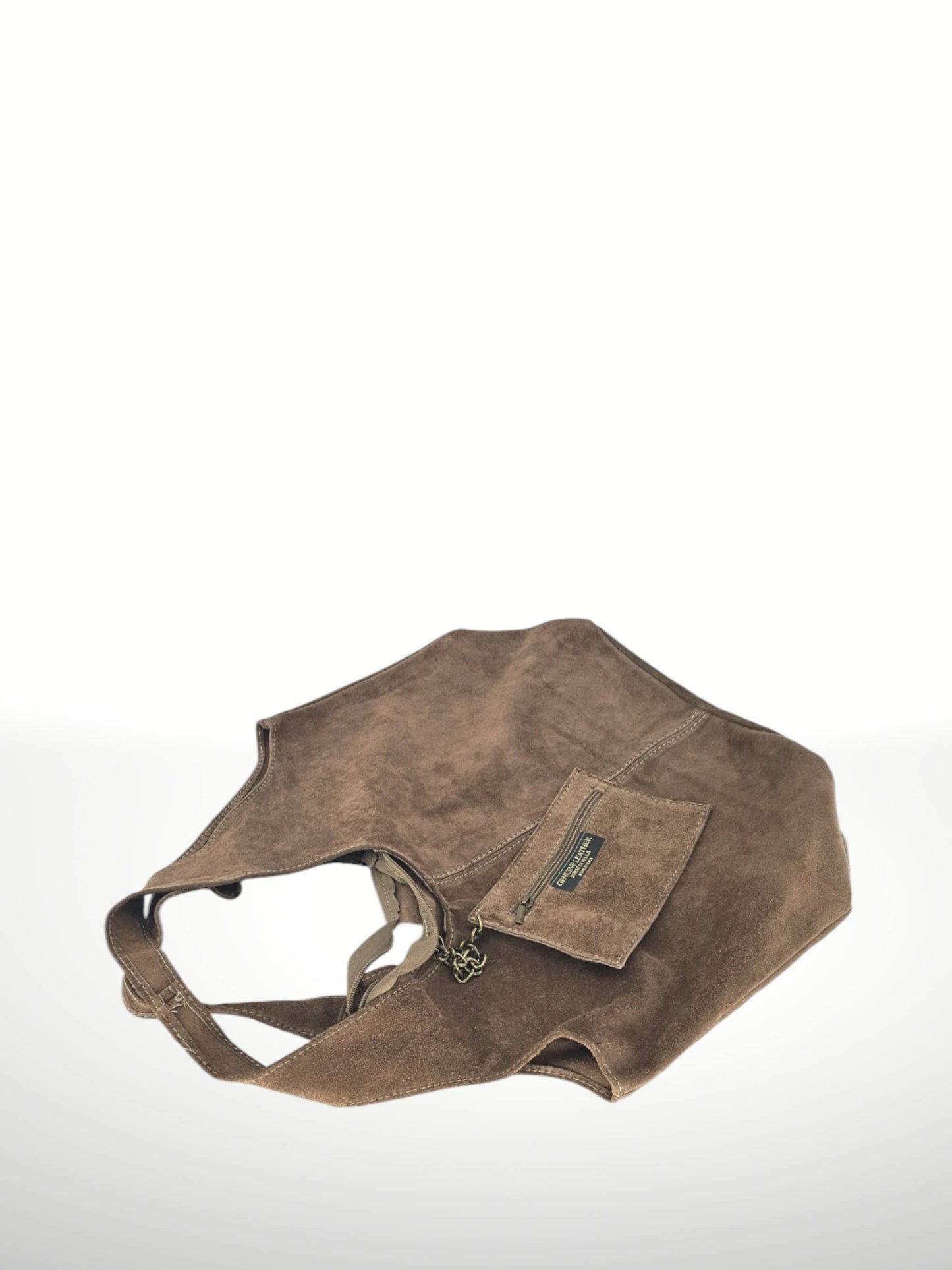 Giannina Suede Shoulder Bag in Taupe