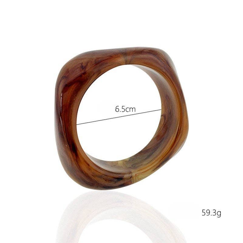 Irregular Resin Bangle in Blood Orange