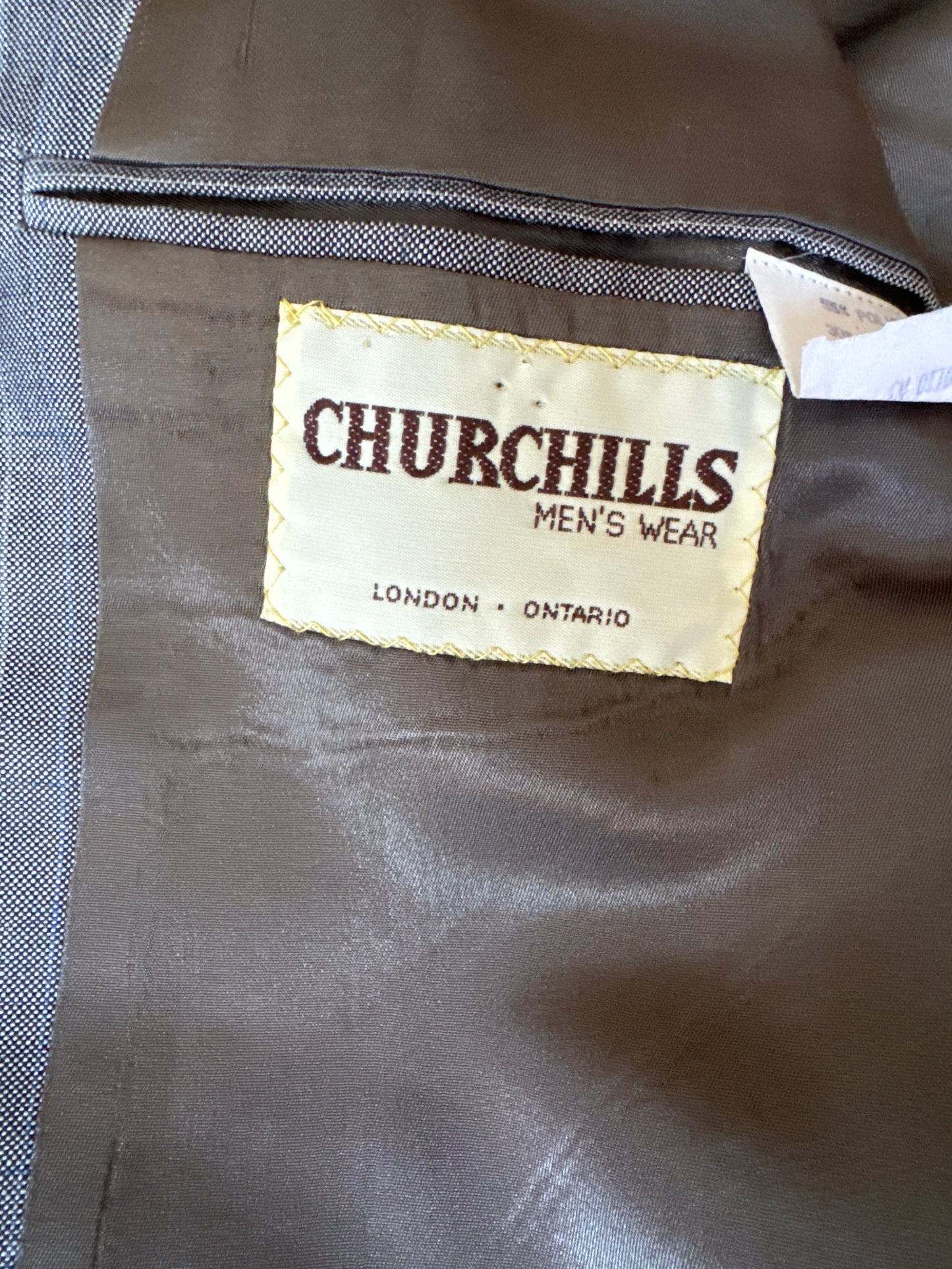 Vintage Churchills grey & blue stripe blazer