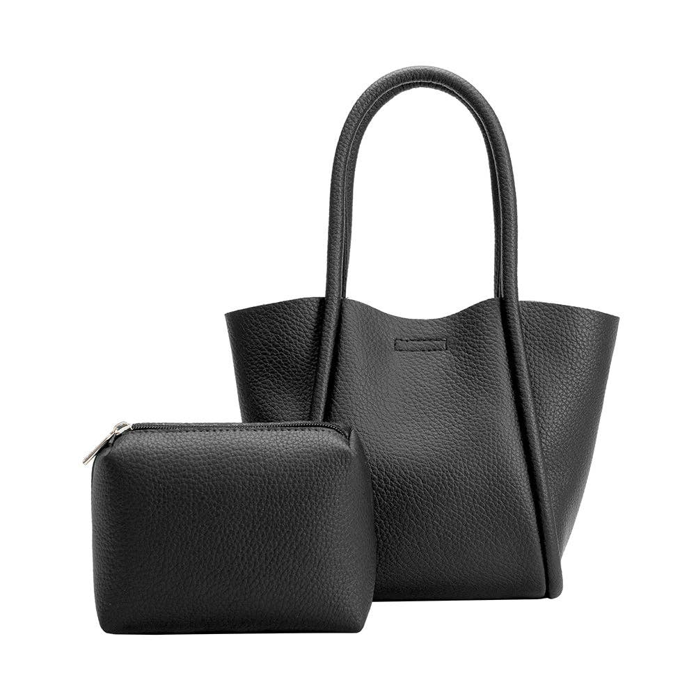 Mariah Black Recycled Vegan Tote Bag in Black