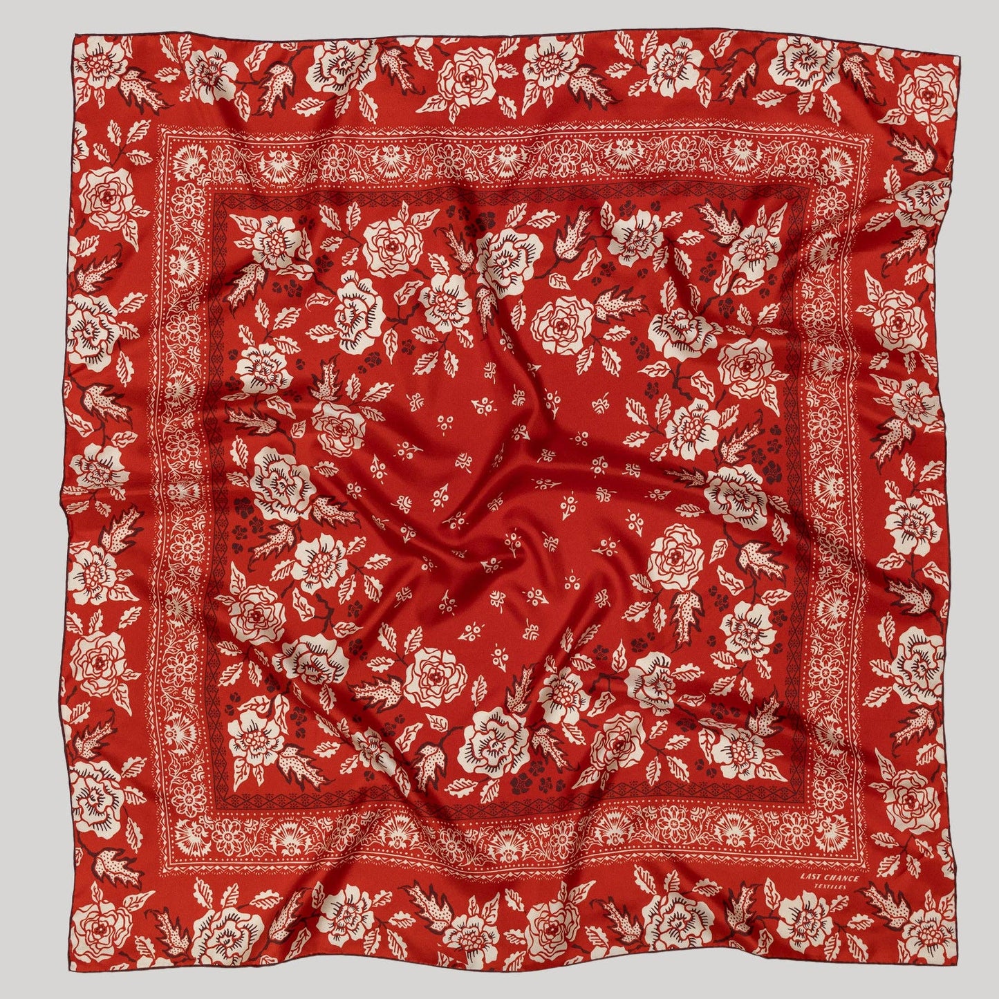 Silk Twill Scarf in Rosey Hot Red