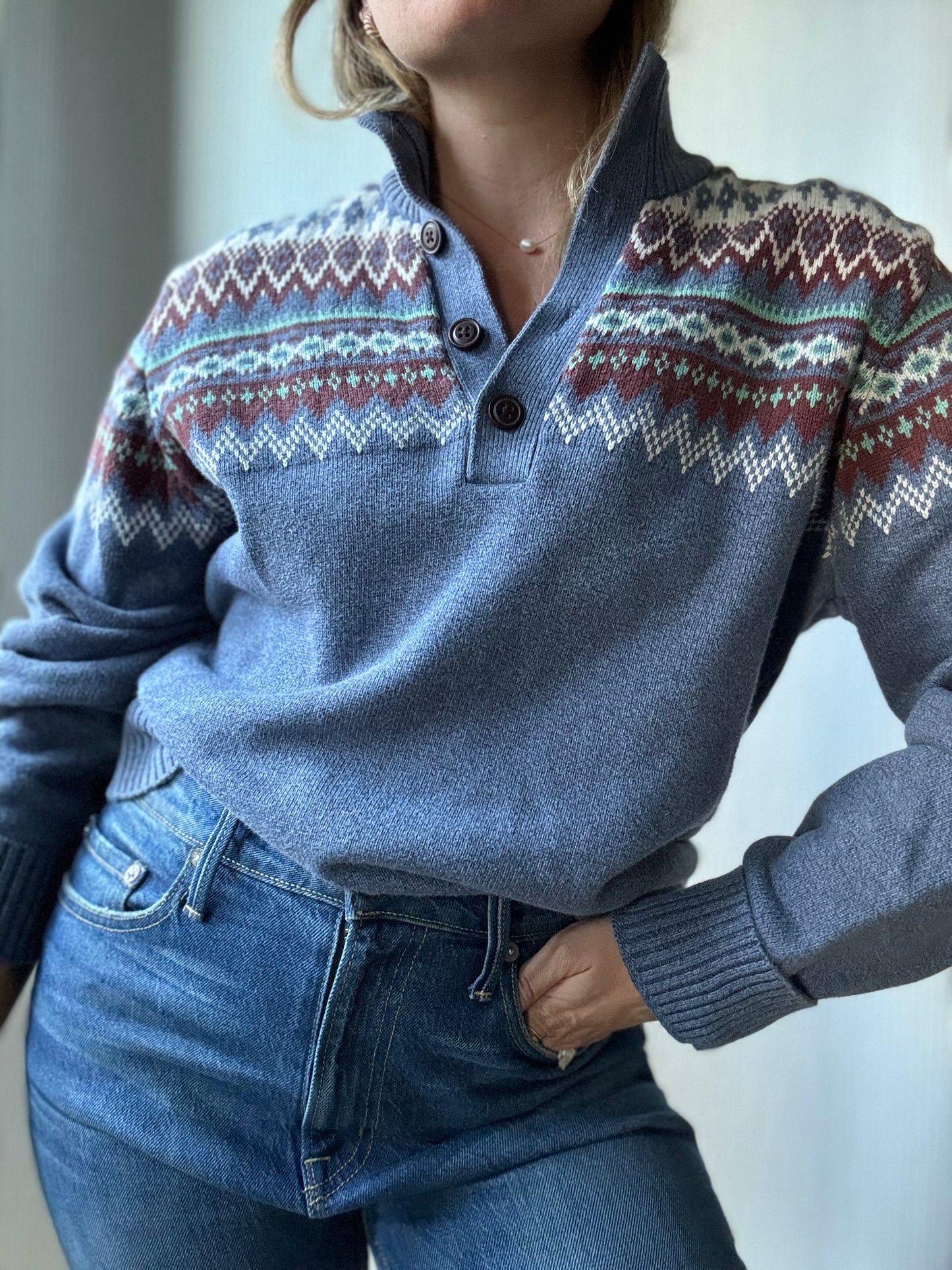 Vintage IZOD Henley Sweater