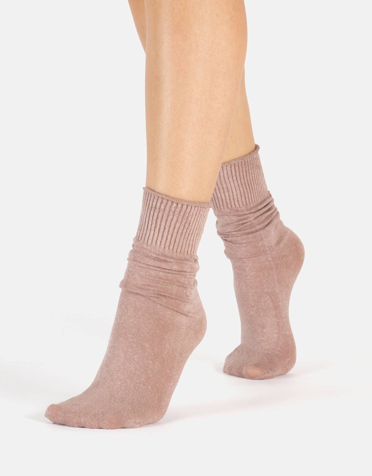 Linen Socks in Wood Rose