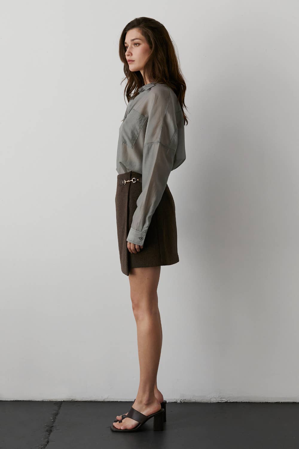 The Jamey Wool Blend Mini Wrap Skirt