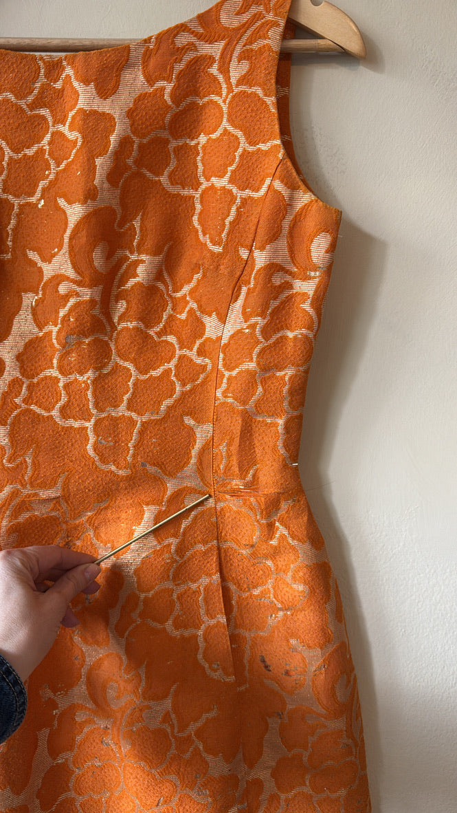 1950s Mia Floral Brocade Shift Dress