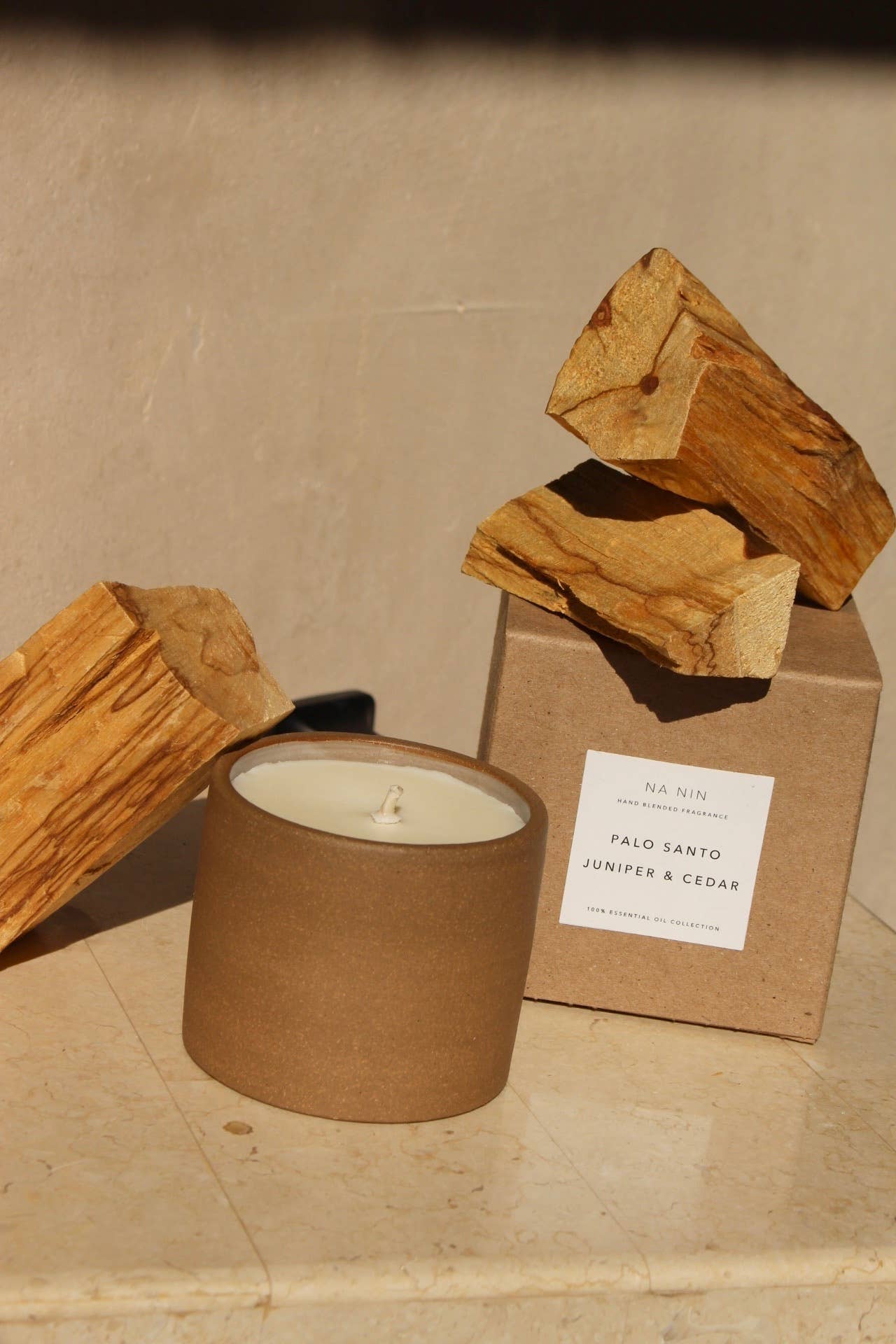 Palo Santo, Juniper, & Cedarwood Soy Candle by NA NIN / 8 oz