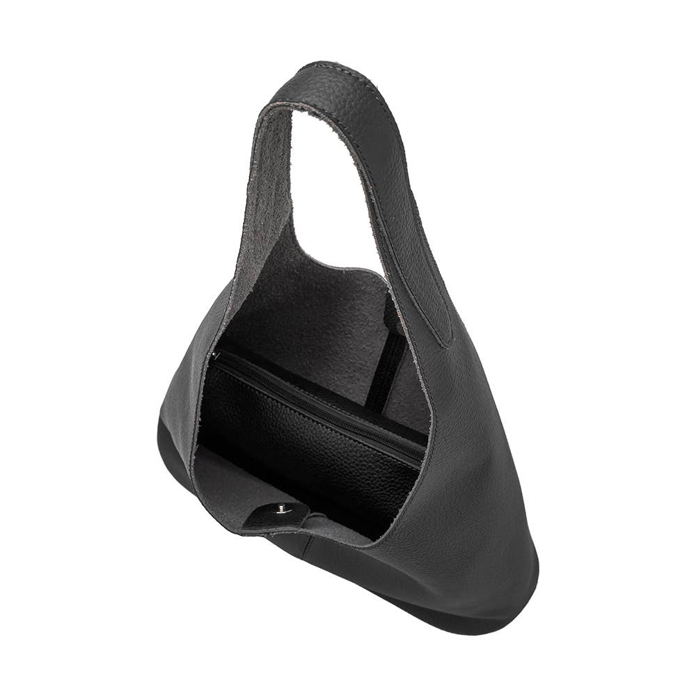 The Kenya Recycled Vegan Shoulder Bag in Black